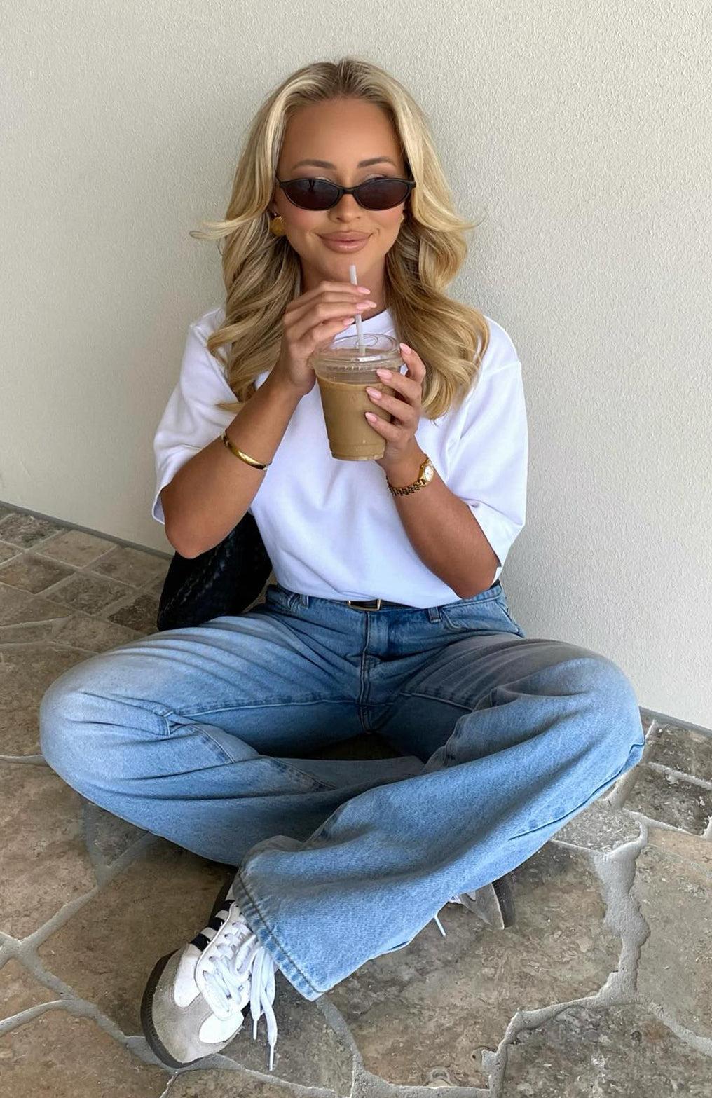 Let It Out Oversized Tee White Product Image