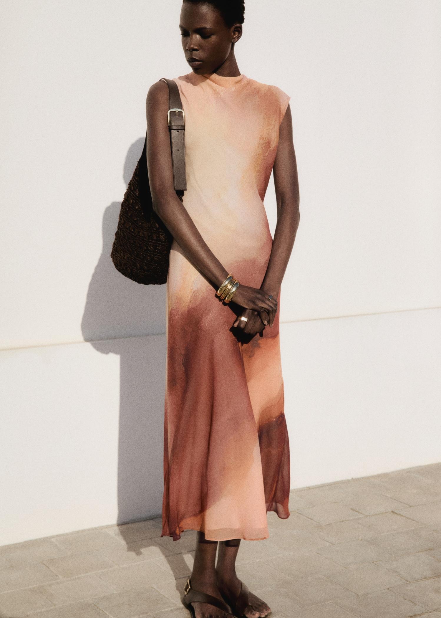 Long gradient dress - Women | MANGO USA Product Image