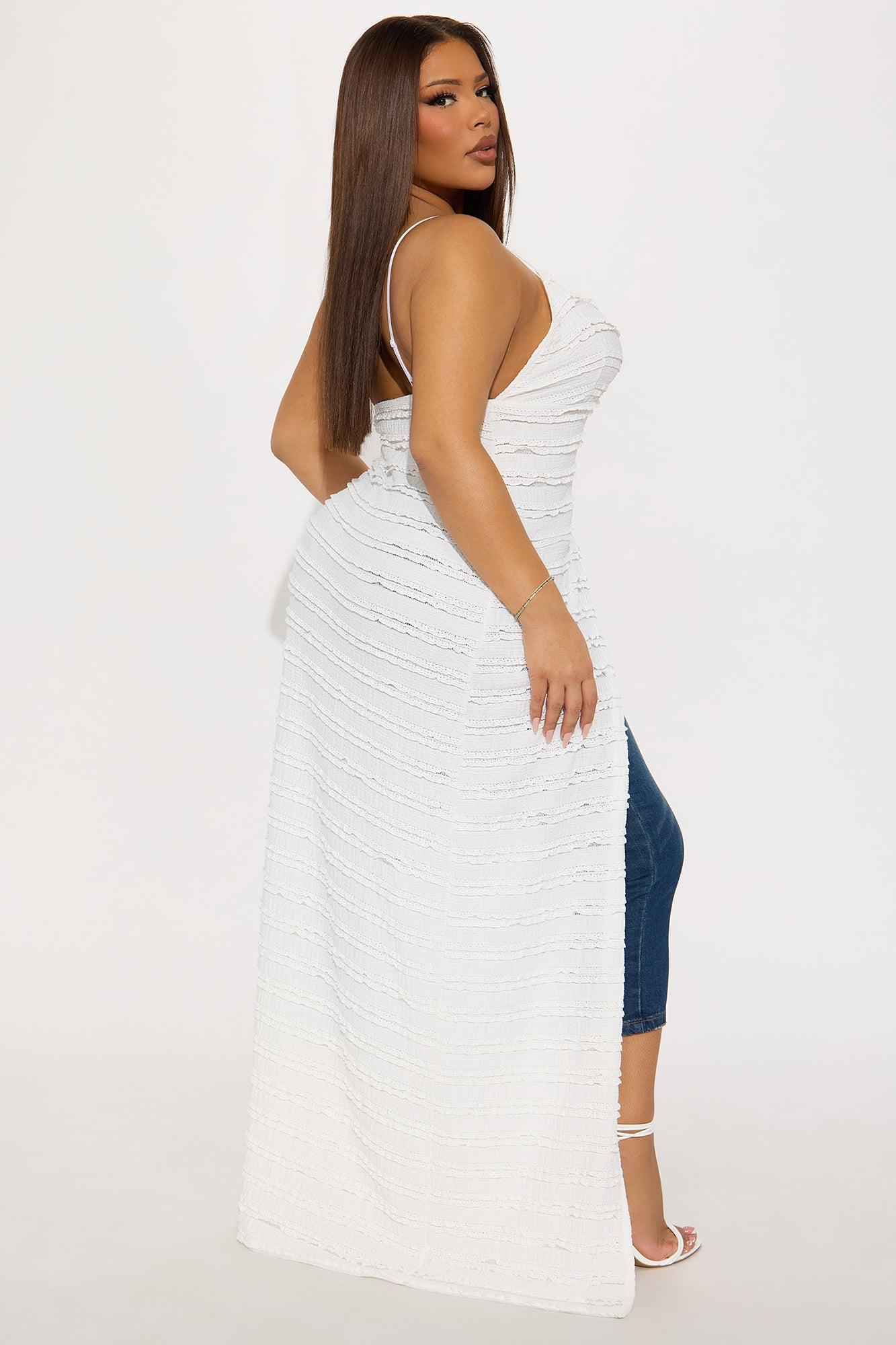 Summer Glow Ruffle Flyaway Maxi Top - Ivory Product Image
