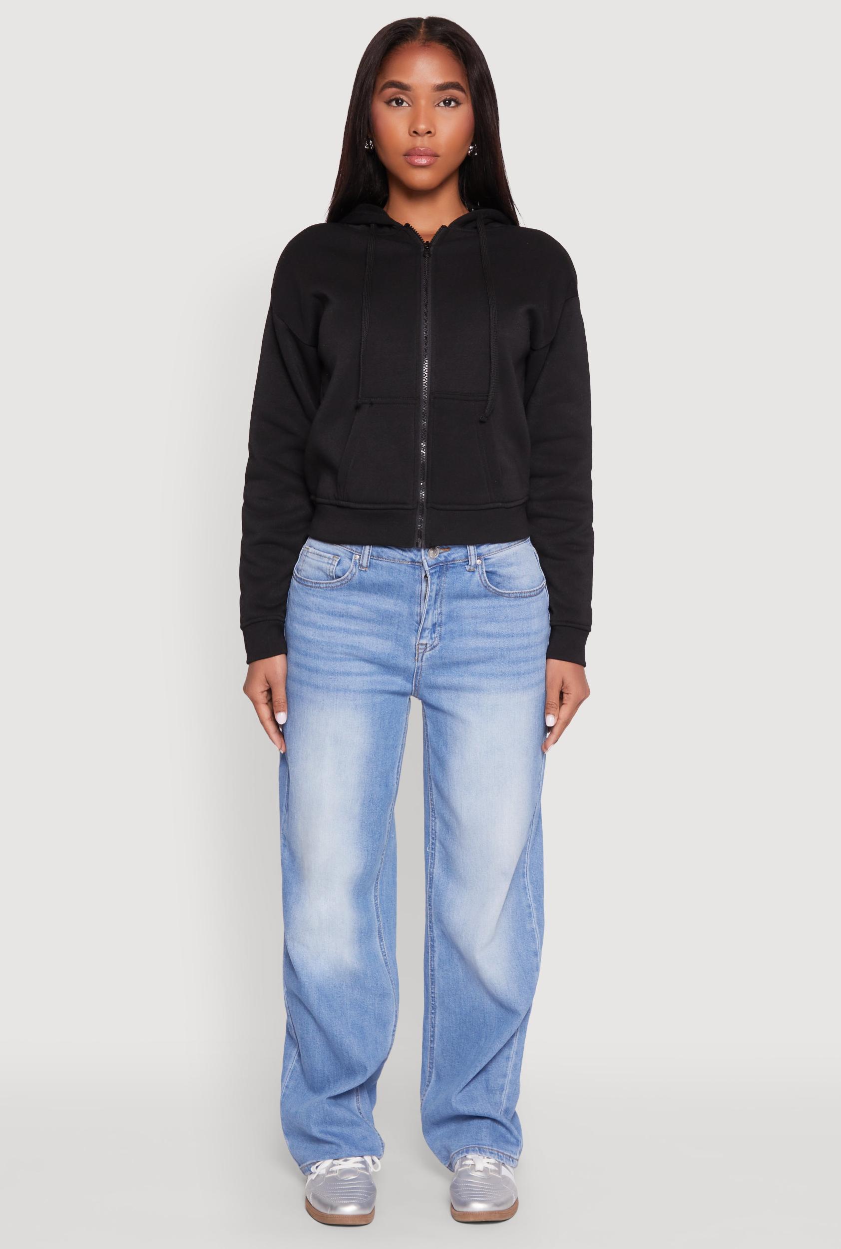 Womens Fleece Lined Zip Front Hoodie Product Image