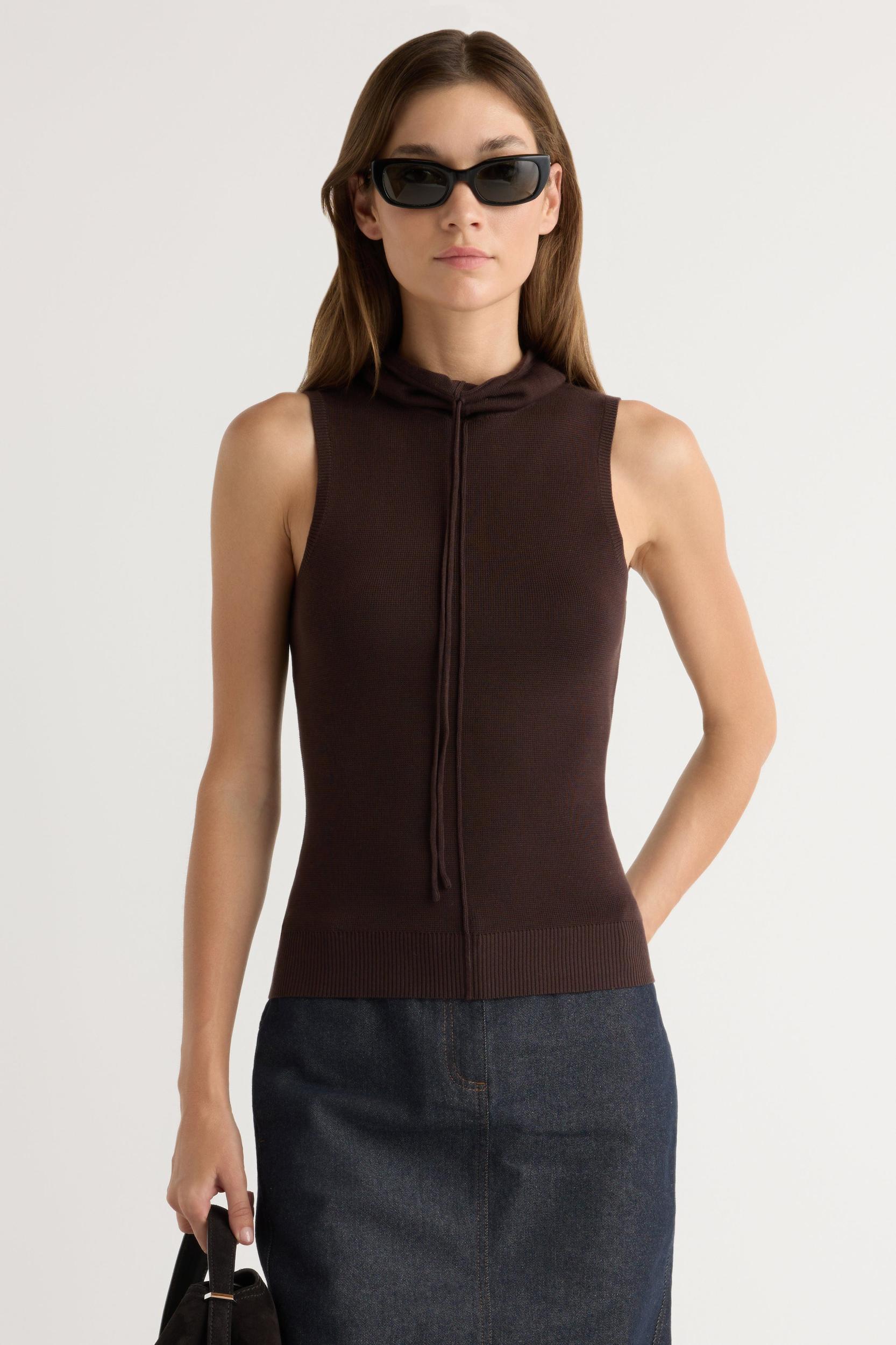 Tammy Cinched-Neck Tencel-Blend Top Product Image