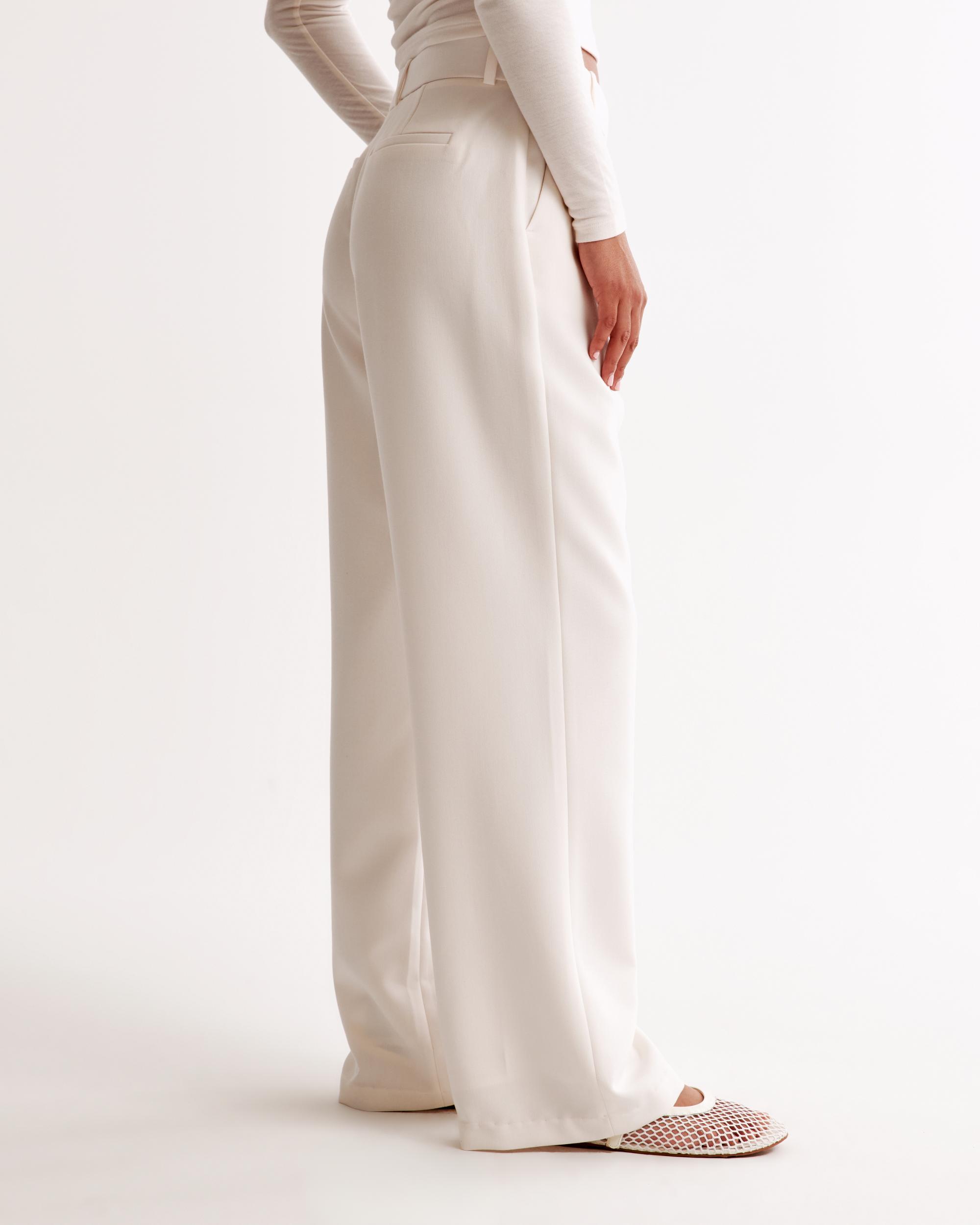 Curve Love A&F Sloane Low Rise Tailored Wide Leg Pant Product Image
