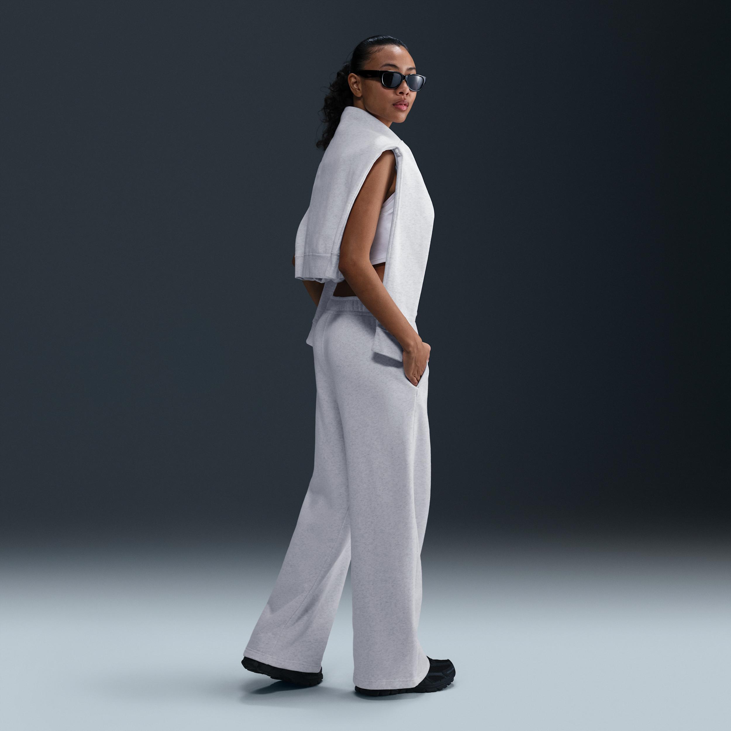 Womens Nike Sportswear Club Fleece Mid-Rise Wide-Leg Sweatpants | FB2727-051 Product Image