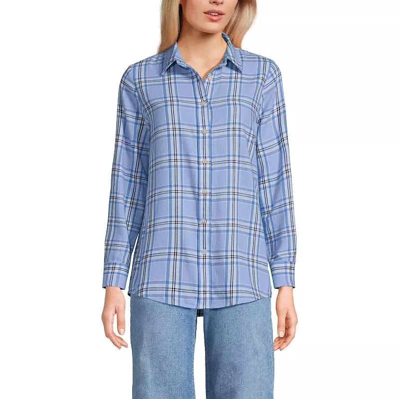 Women's Lands' End Flannel Boyfriend Shirt,  Product Image