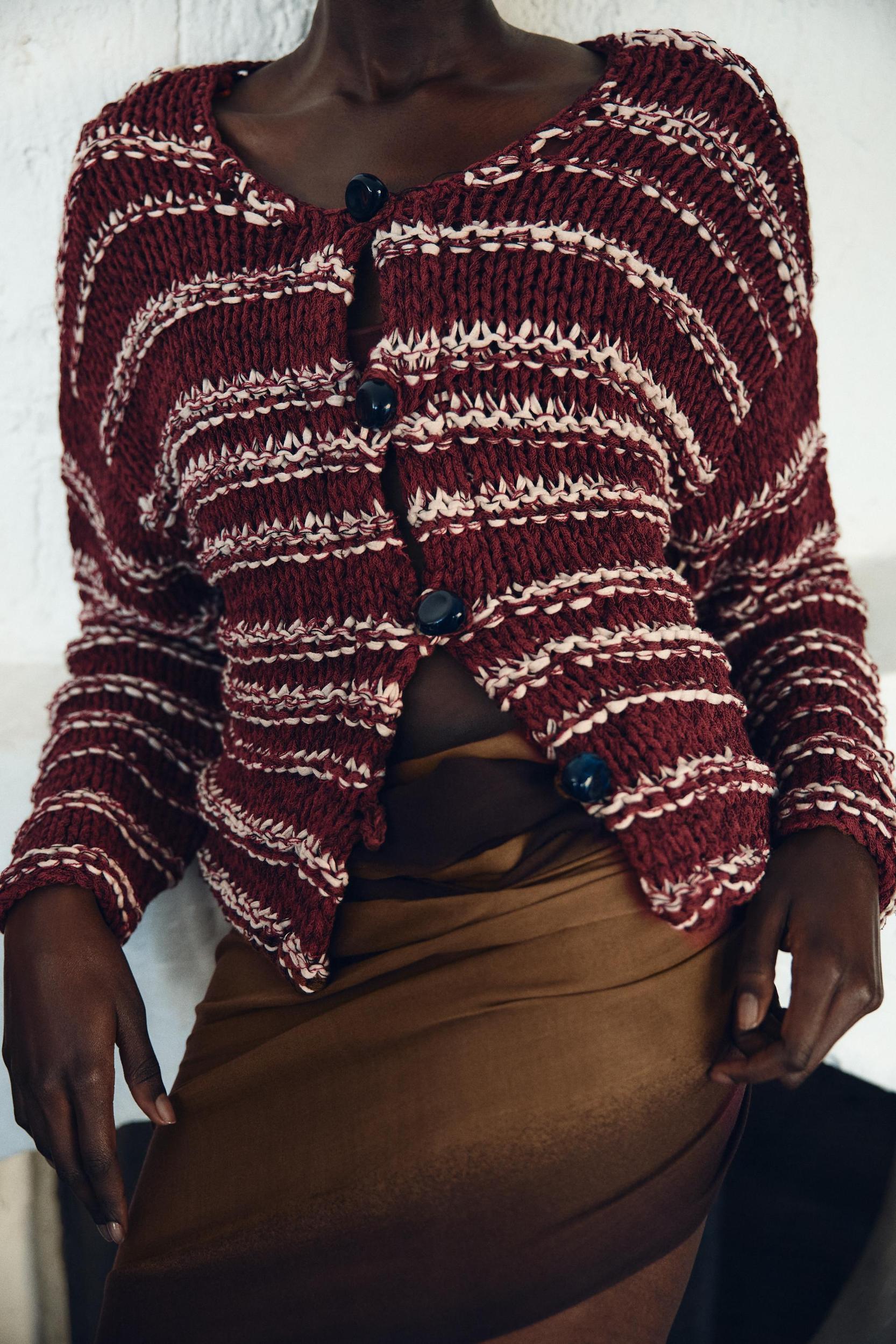 COMBINATION KNIT CARDIGAN Product Image