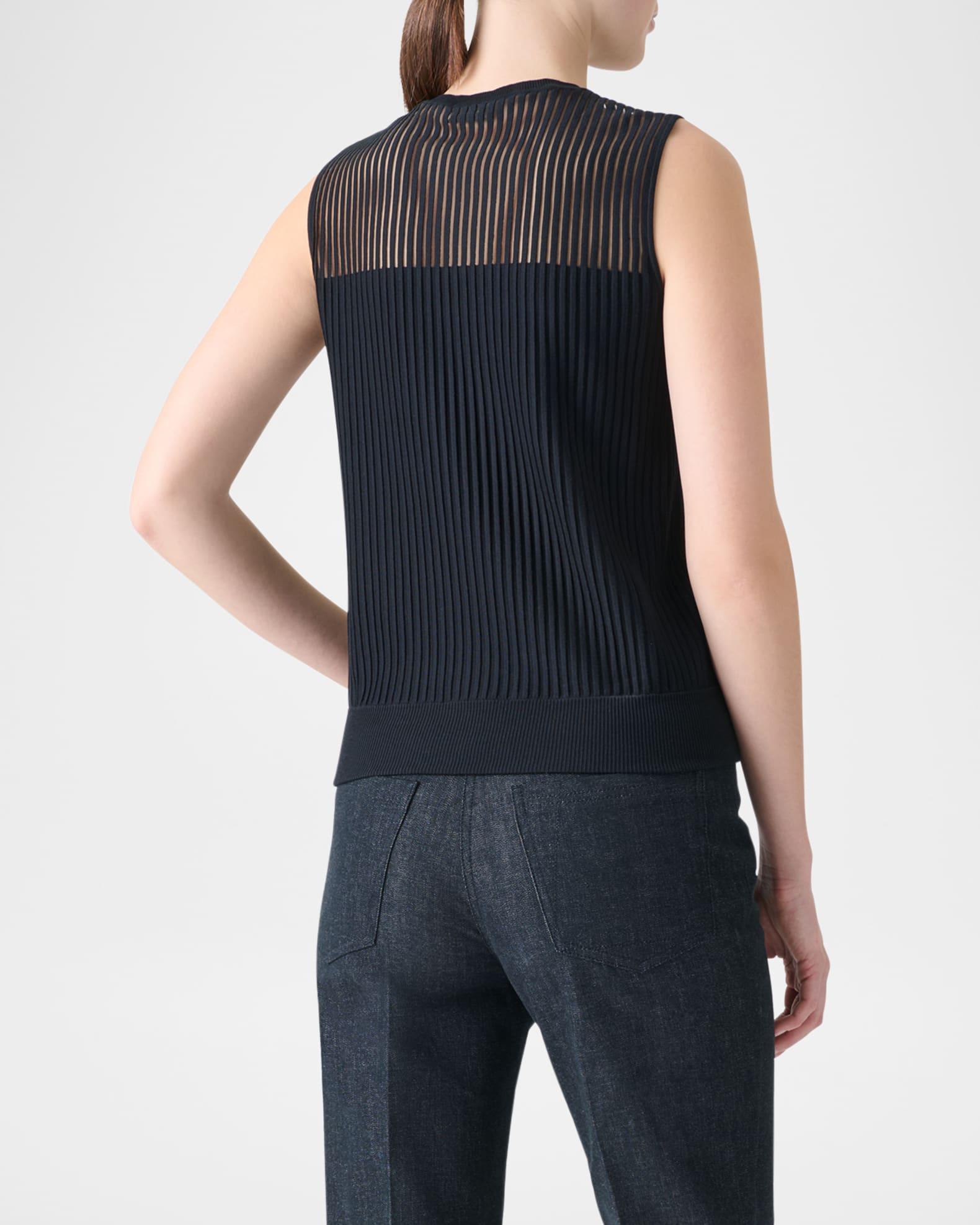 Sleeveless Cotton-Silk Sweater Product Image