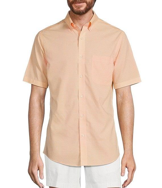 Gold Label Roundtree & Yorke Slim Fit Non-Iron Short Sleeve Gingham Print Sport Shirt Product Image
