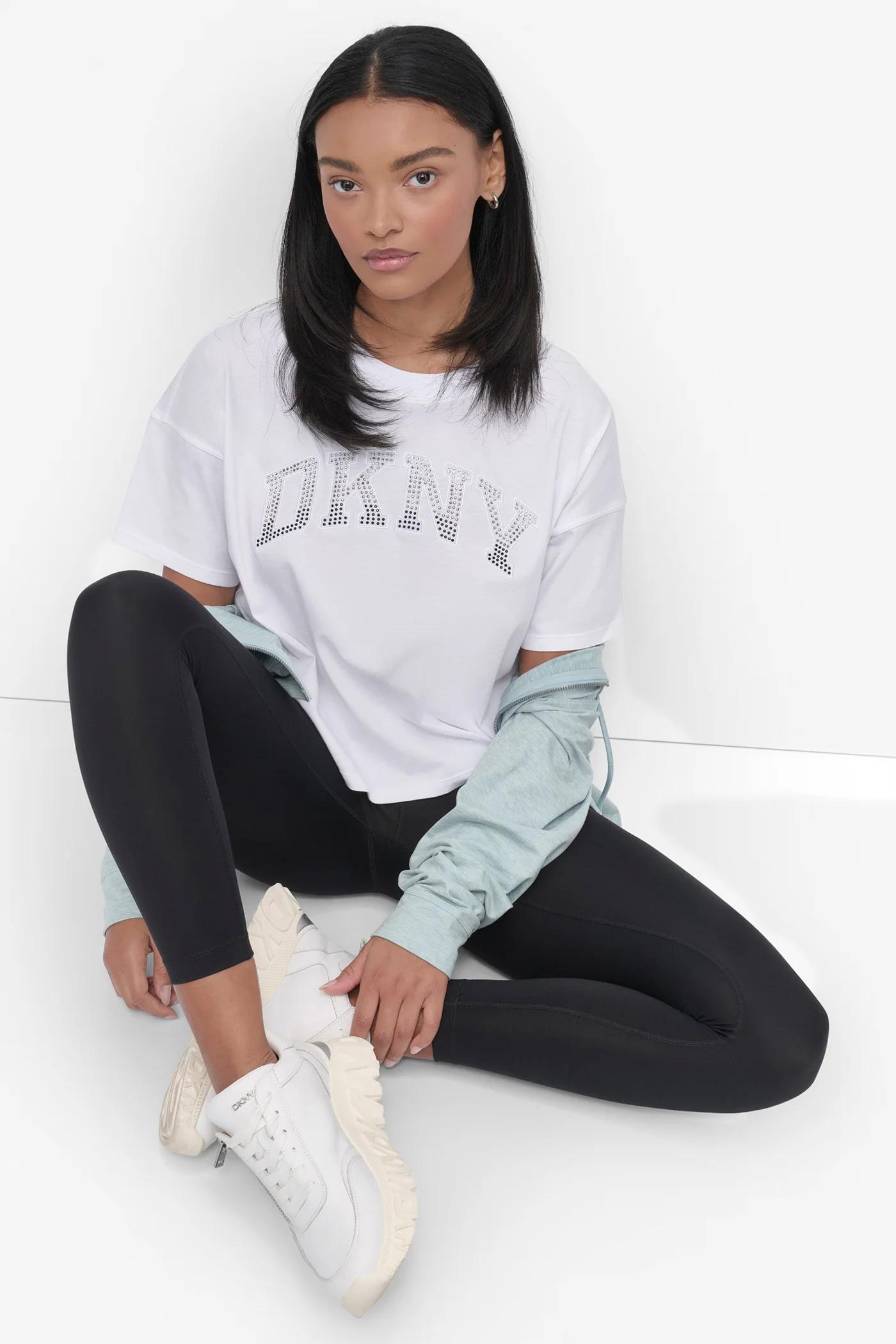 CROPPED OMBRÉ CRYSTAL LOGO TEE Product Image