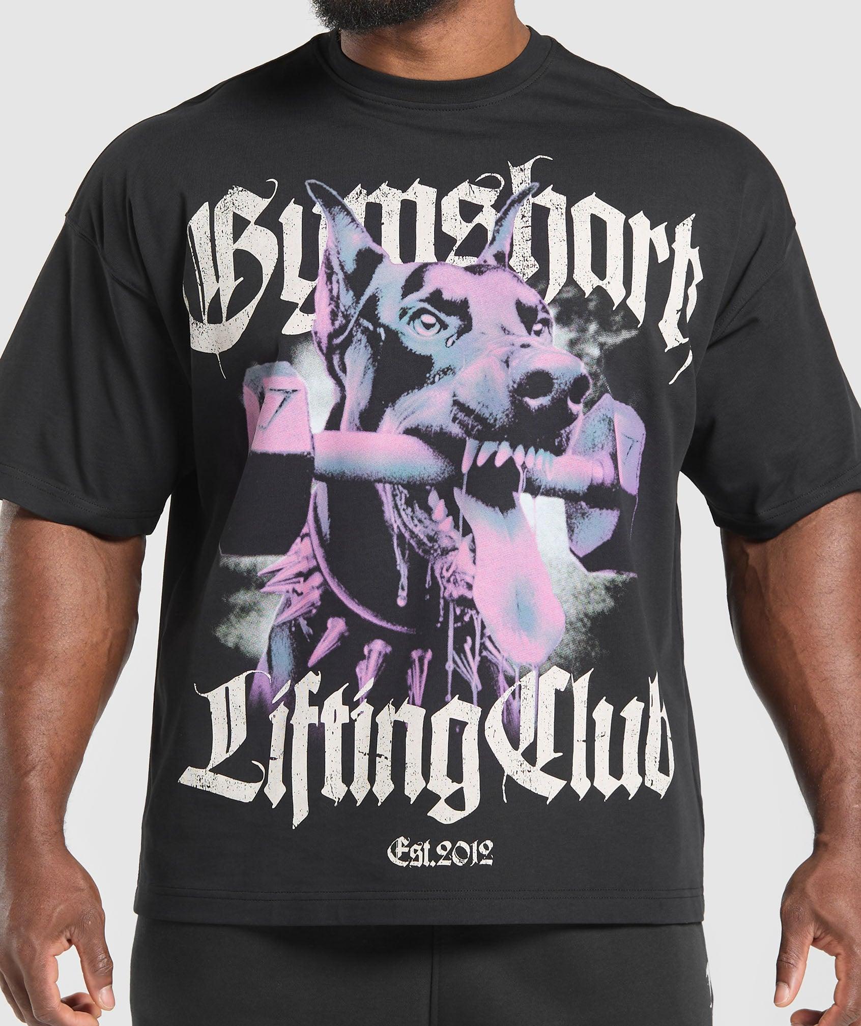 Gymshark Doberman Graphic T-Shirt - Black Male Product Image