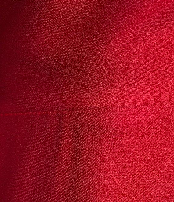 Alex Marie Petite Camila Stretch Satin Asymmetrical One Shoulder Metal Loop Strap A-Line Maxi Dress Product Image