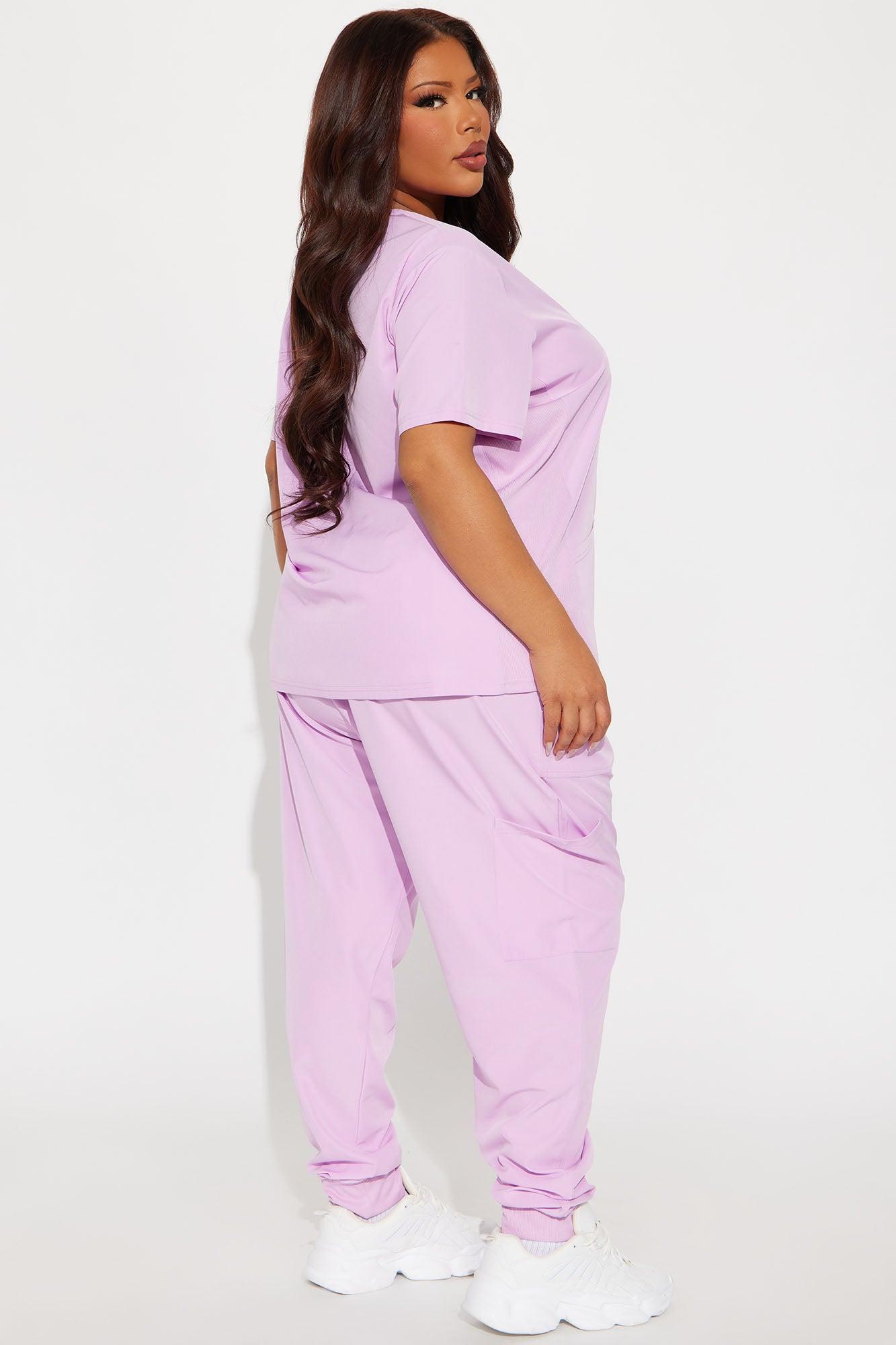 Overtime 4 Way Stretch Scrub Jogger Set - Lilac Product Image