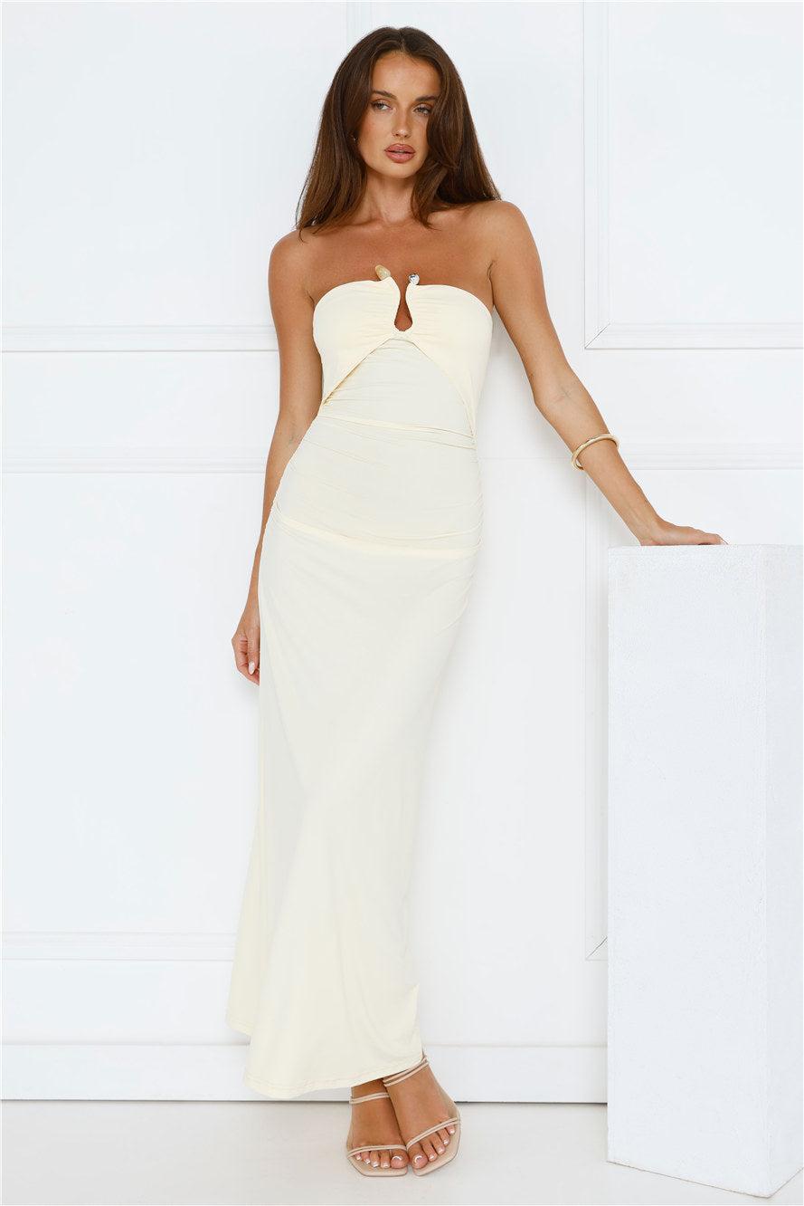 Heat Edit Strapless Maxi Dress Yellow Product Image