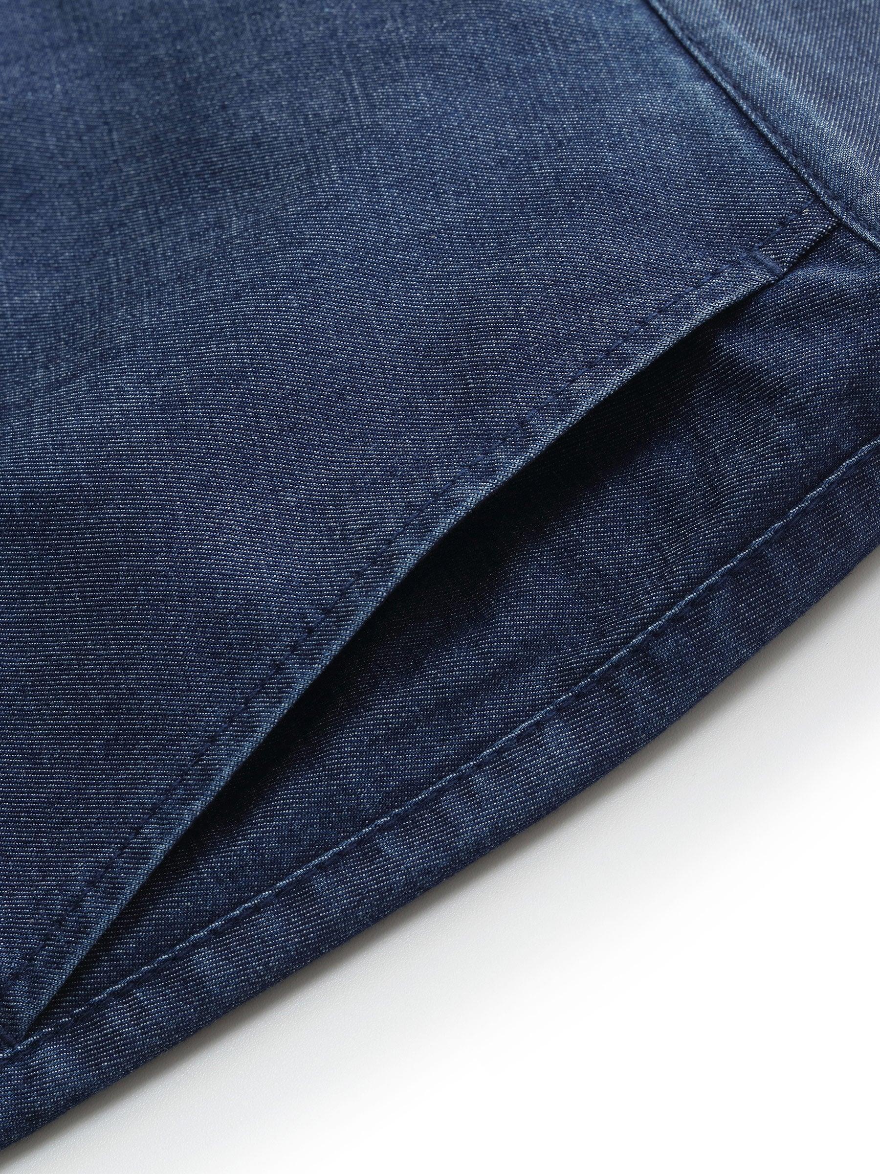 Denim High Waisted Women Wide Leg Cropped Culottes Product Image