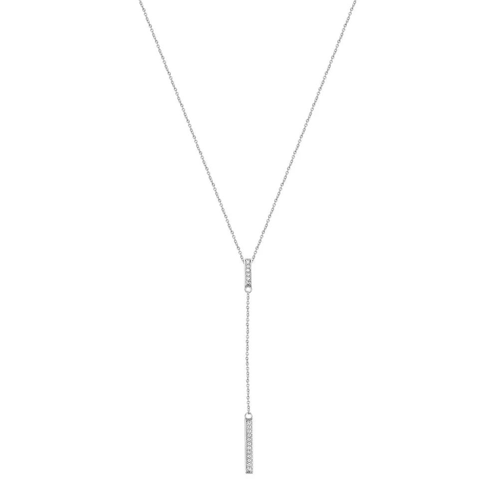 Royal Aura Sterling Silver 1/10 Carat T.W. Diamond Bar Pendant Necklace, Women's, Size: 18" Product Image