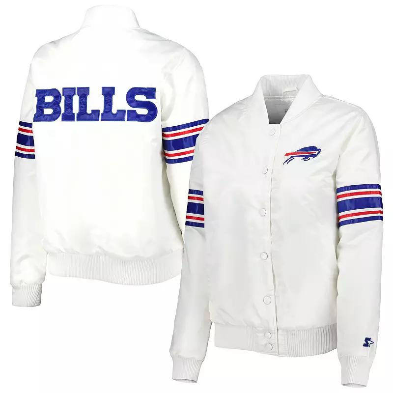 Women's Starter White Buffalo Bills Line Up Satin Full-Snap Varsity Jacket,  Product Image