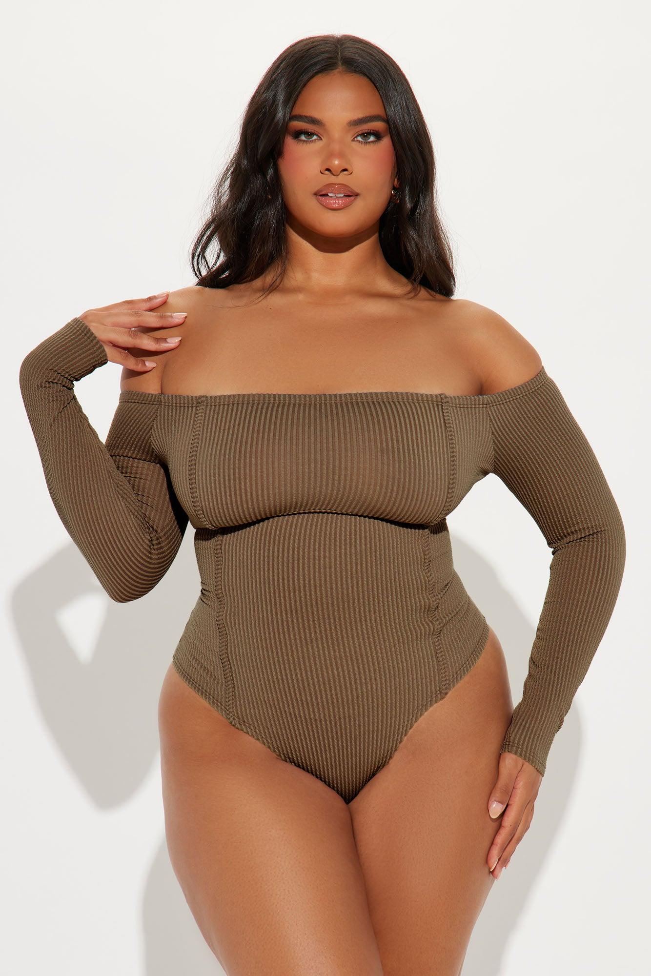 Monnet Ribbed Bodysuit - Chocolate Product Image