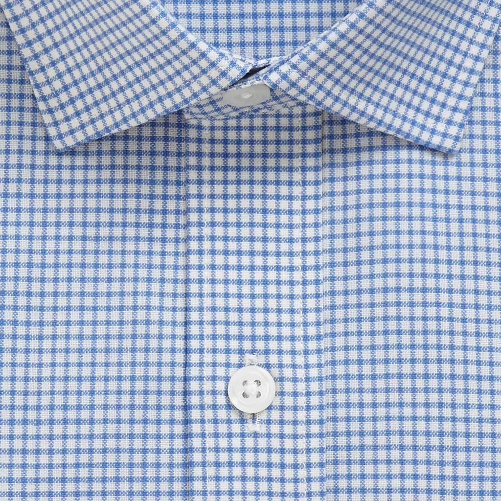 Merino Wool Dress Shirt | Blue Check Product Image
