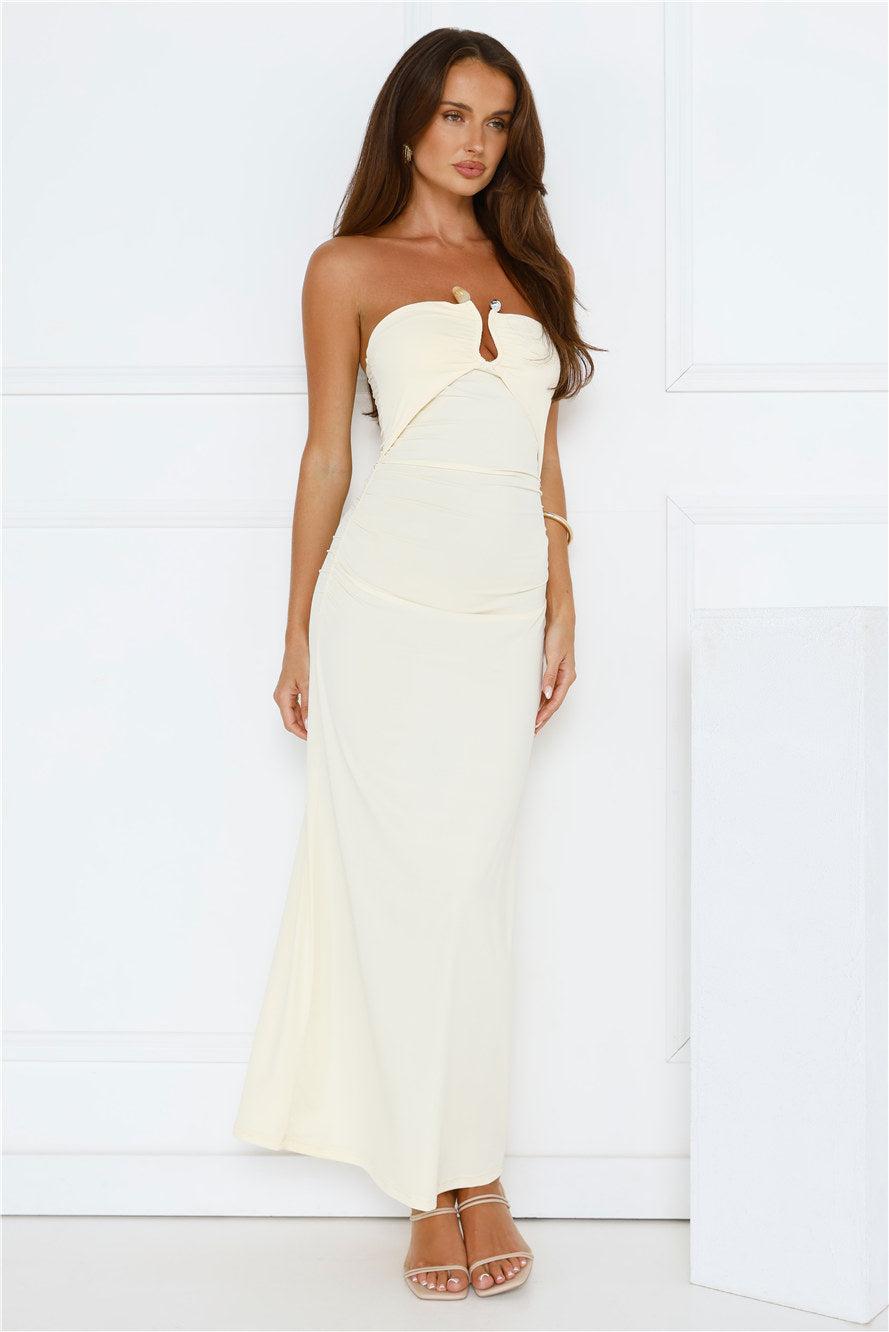 Heat Edit Strapless Maxi Dress Yellow Product Image