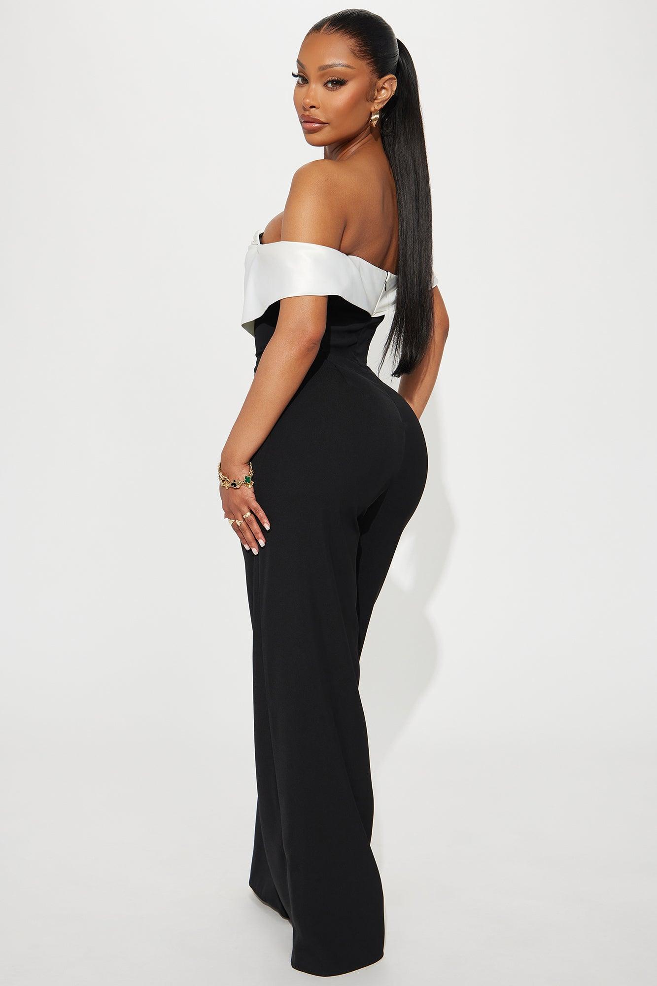 Be Yourself Jumpsuit  - Black/White Product Image