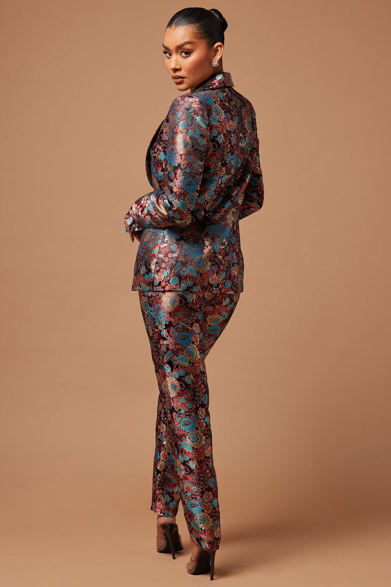 Pretty In Pink Embroidered Suit Set - Black Product Image