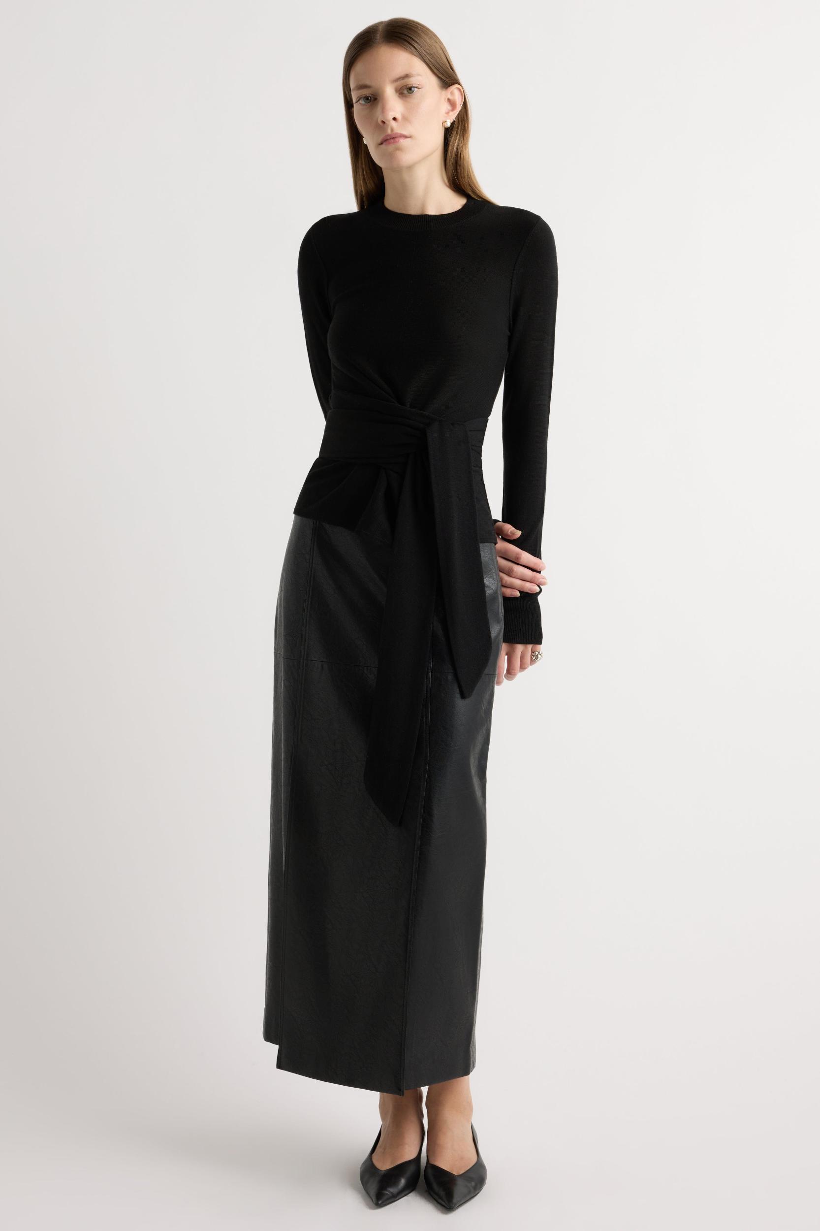 Robin Tie-Front Tencel-Wool Sweater Product Image