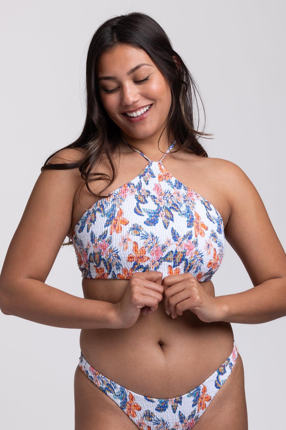 Luna Smocked Bikini Top - Flora Tiki Female Product Image