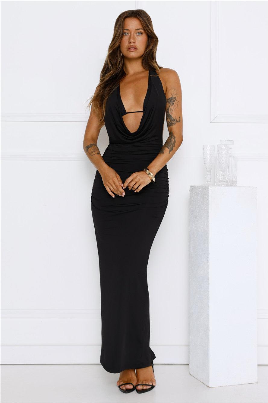 Midnight District Maxi Dress Black Product Image