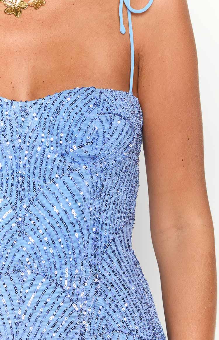 Penny Lane Light Blue Sequin Mini Dress Product Image