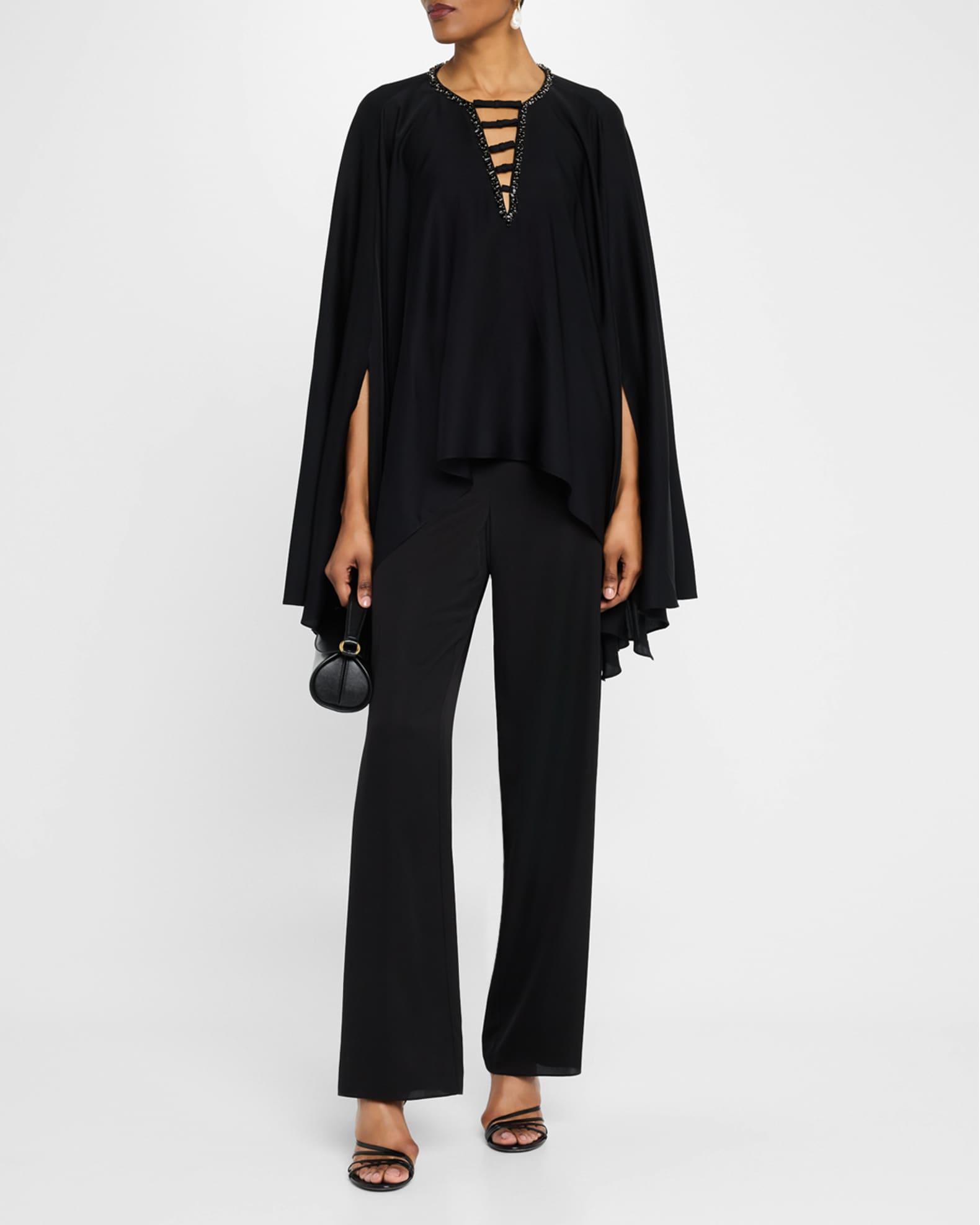 Wide-Leg Stretch Georgette Pants Product Image