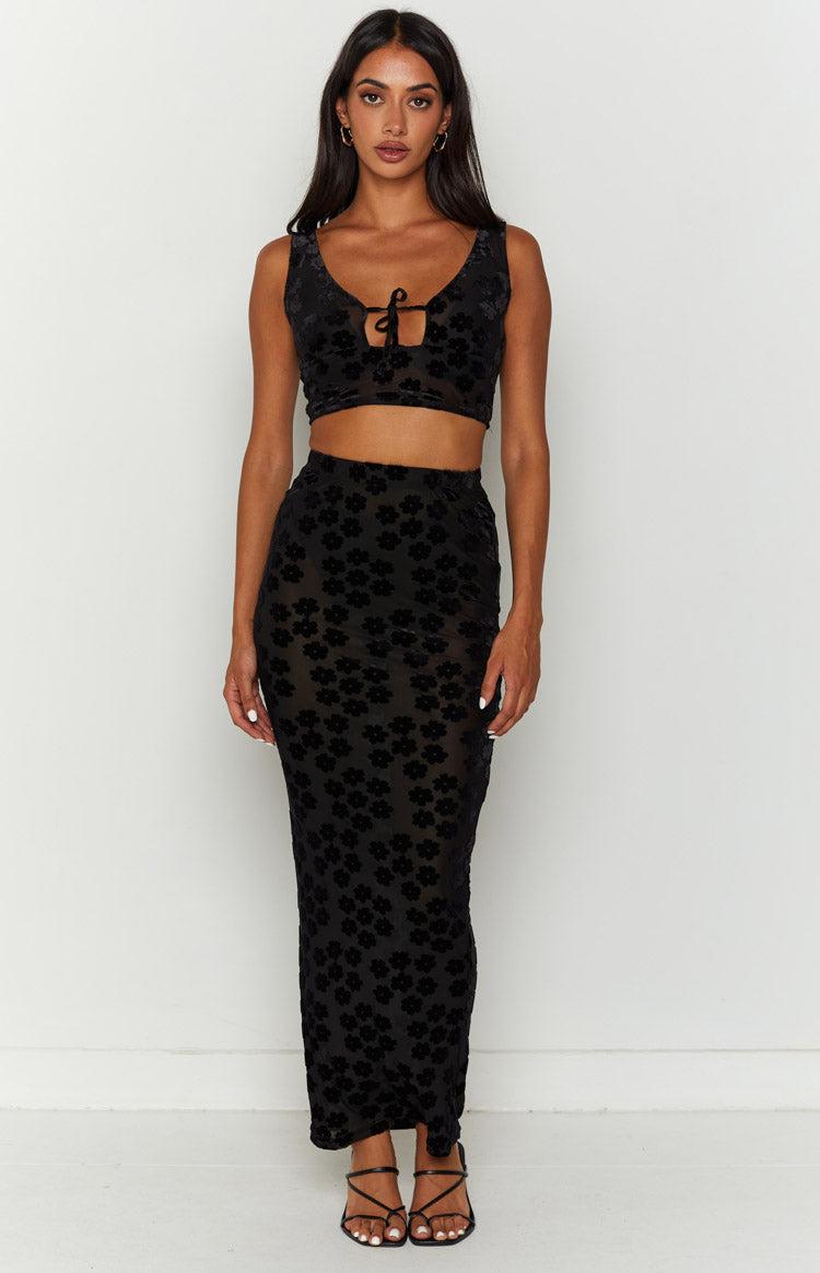 Late Night Black Maxi Skirt Product Image