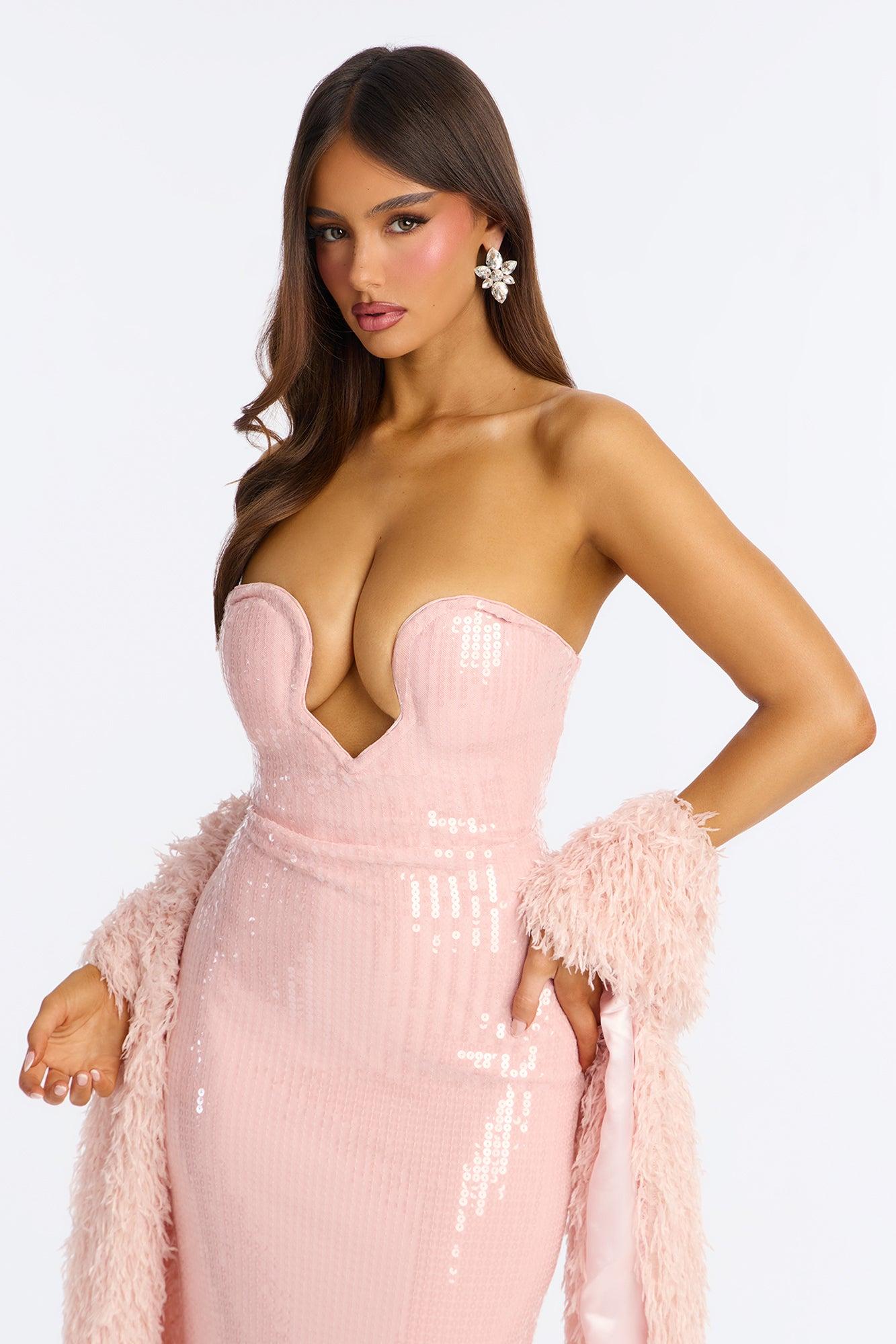 Crystal Crush 2 Piece Sequin Gown Set - Pink Female Product Image
