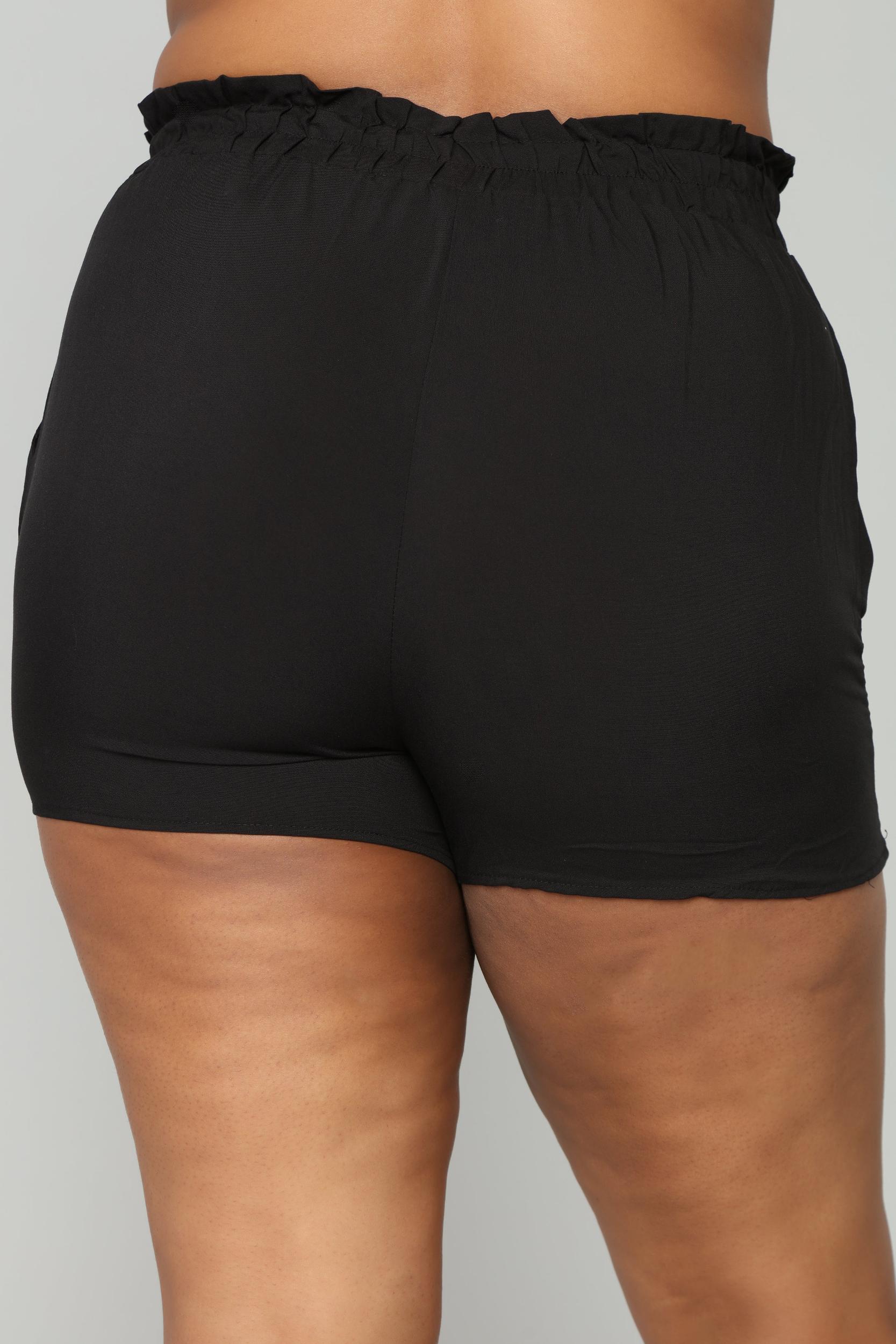 Rosie Tie Waist Shorts - Black Product Image