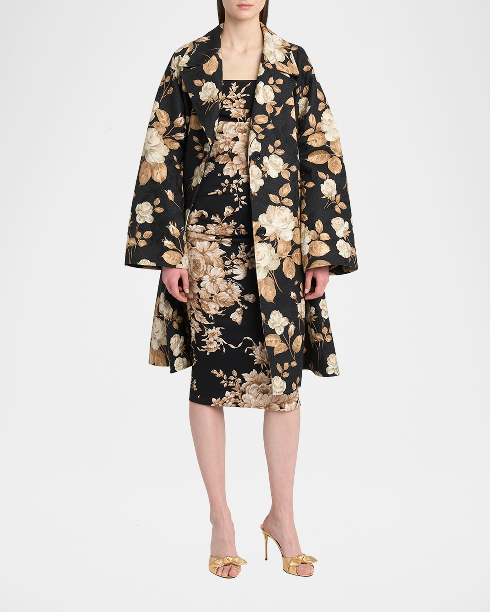 Floral Print Crinkle Coat Product Image