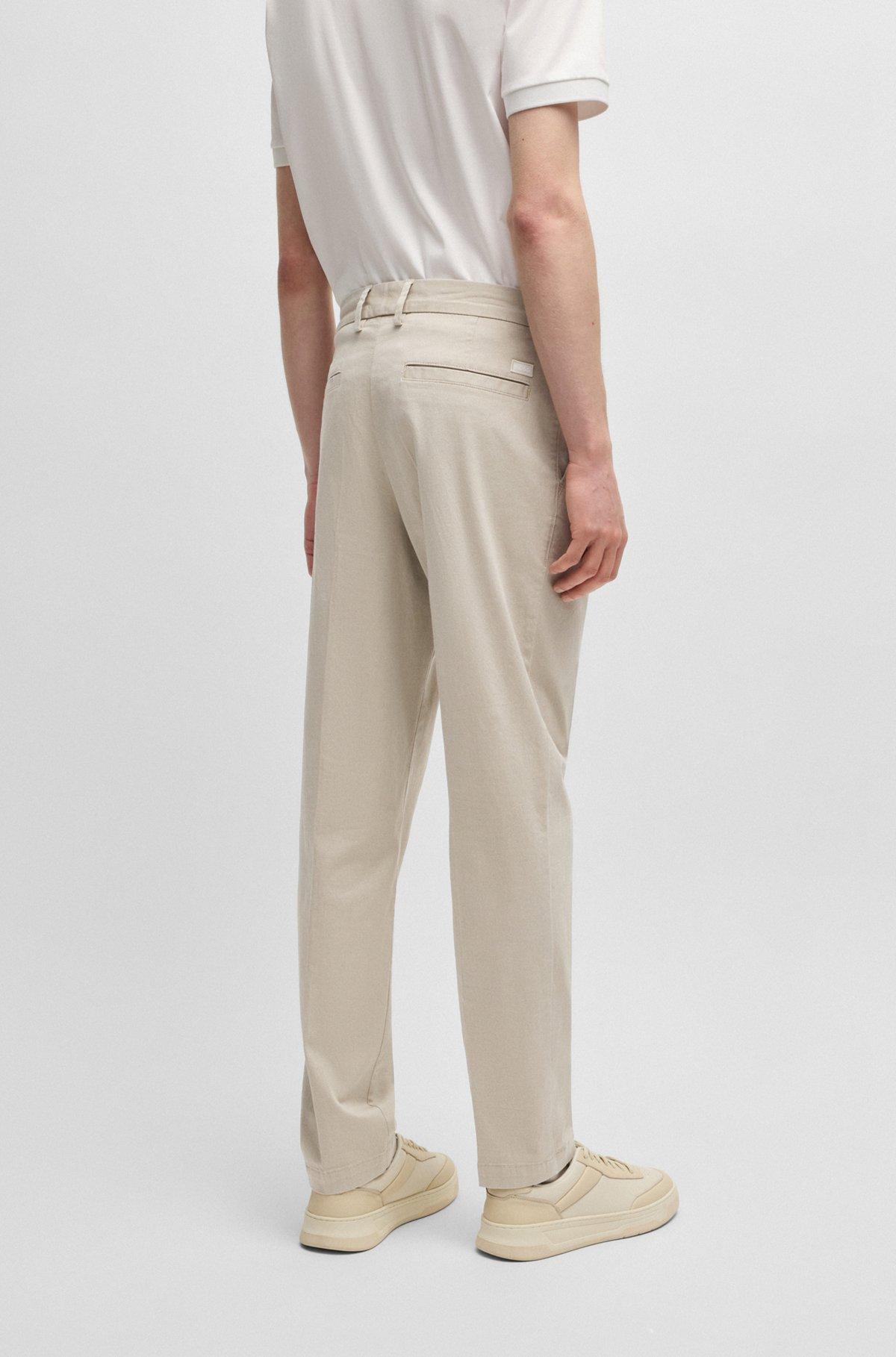 Regular-fit trousers in printed stretch cotton Product Image