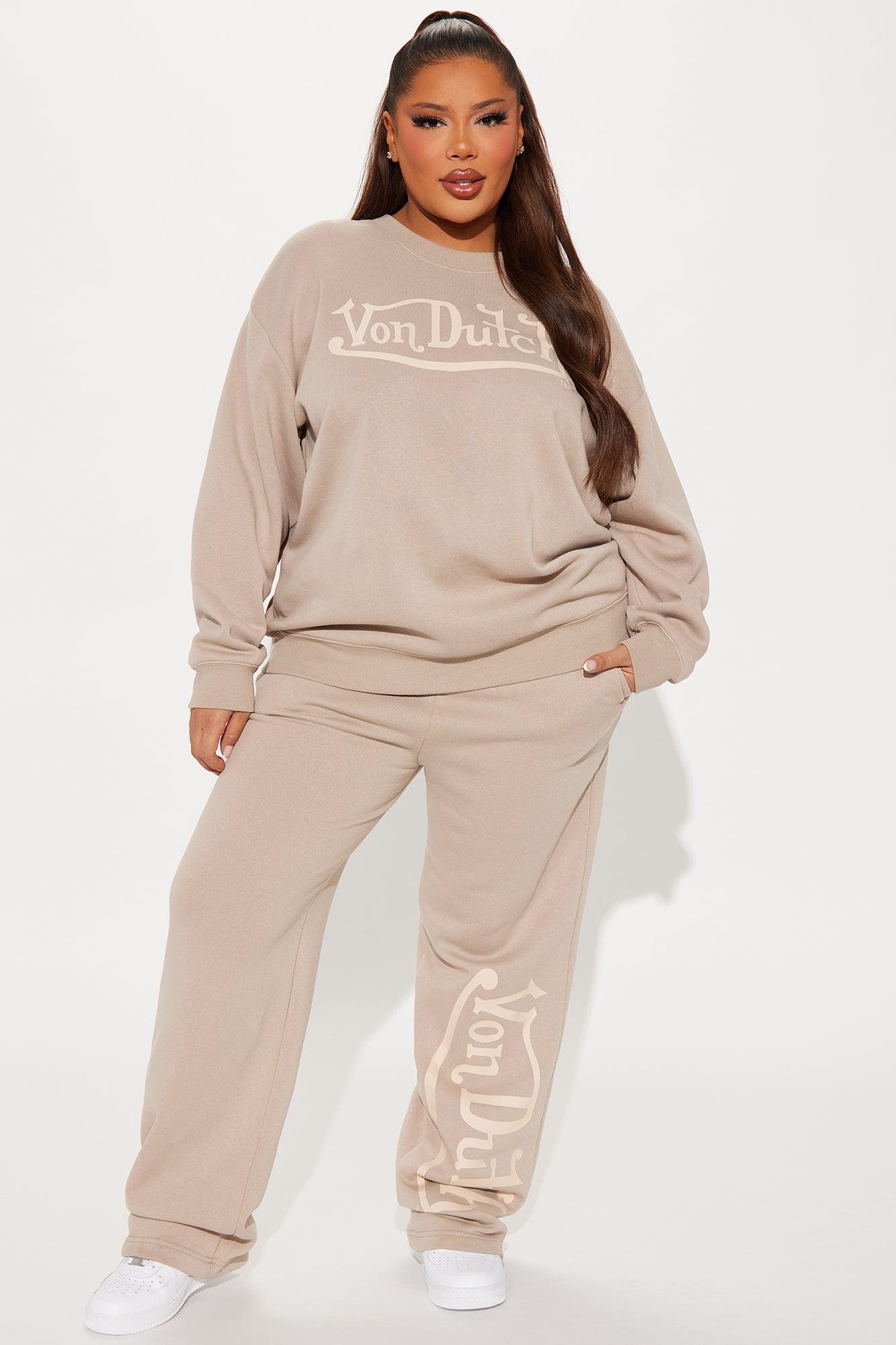 Von Dutch Distressed Crewneck Sweatshirt - Taupe Product Image