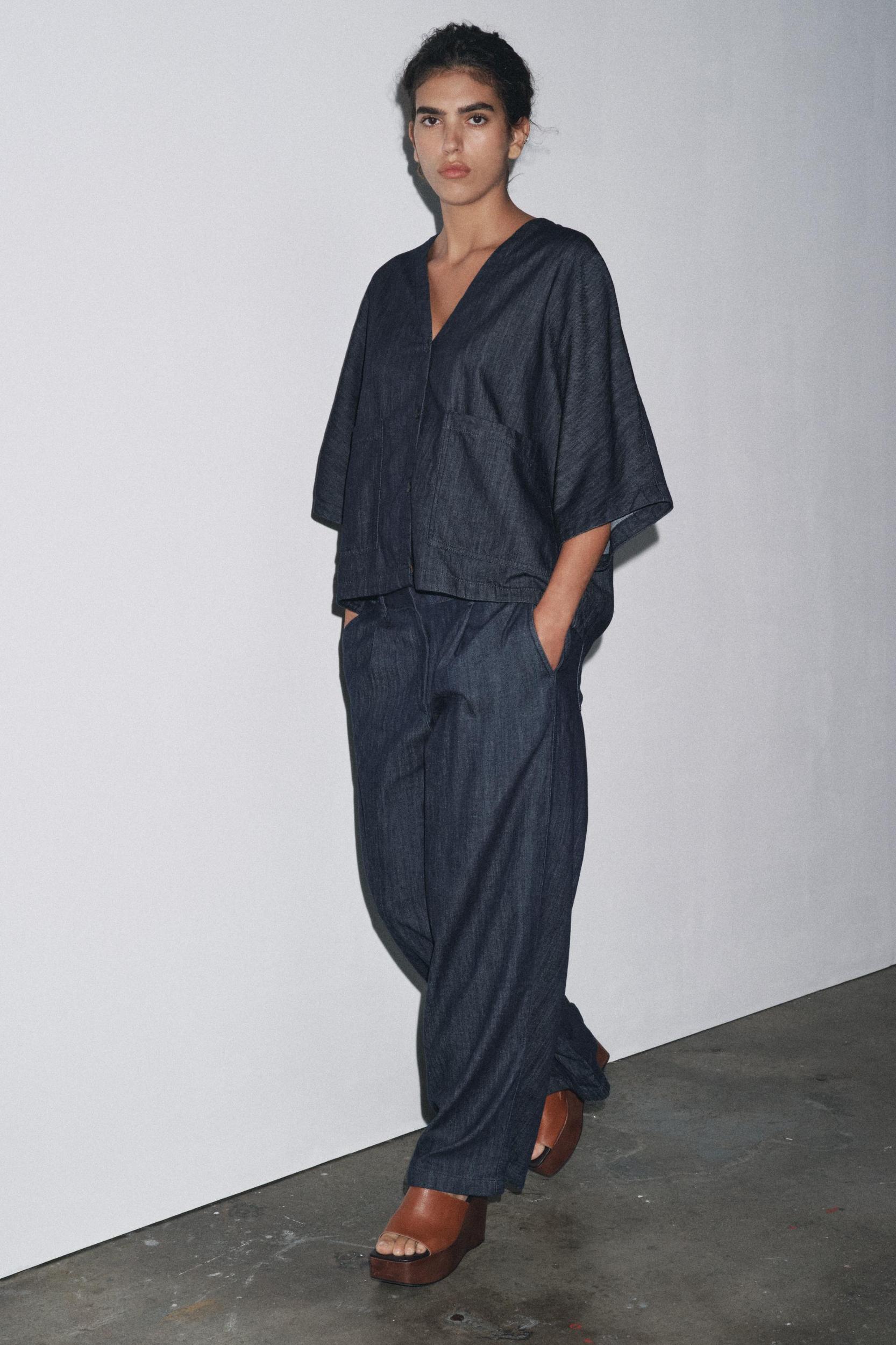 RELAXED DENIM SHIRT ZW COLLECTION Product Image