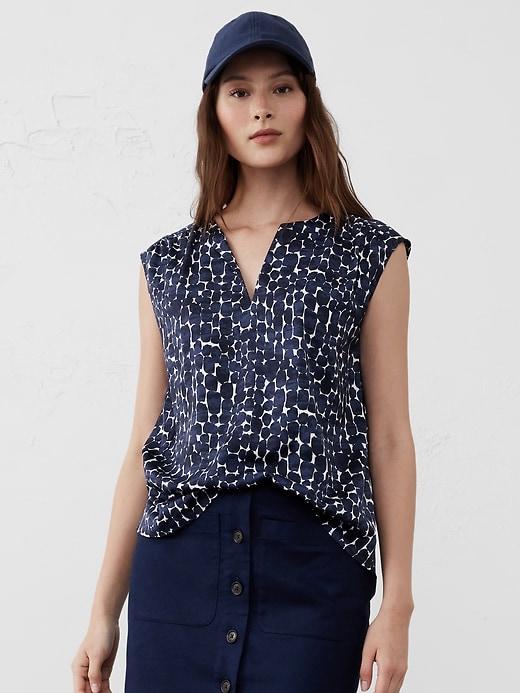 Cap-Sleeve Blouse Product Image