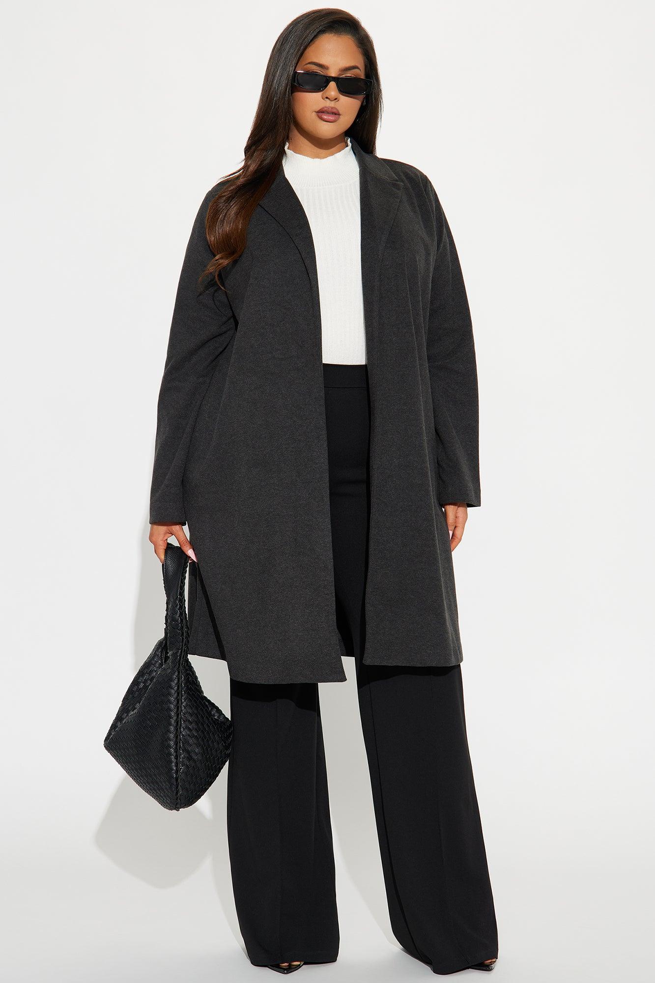 Downtown Errands Wool Trench - Charcoal Product Image