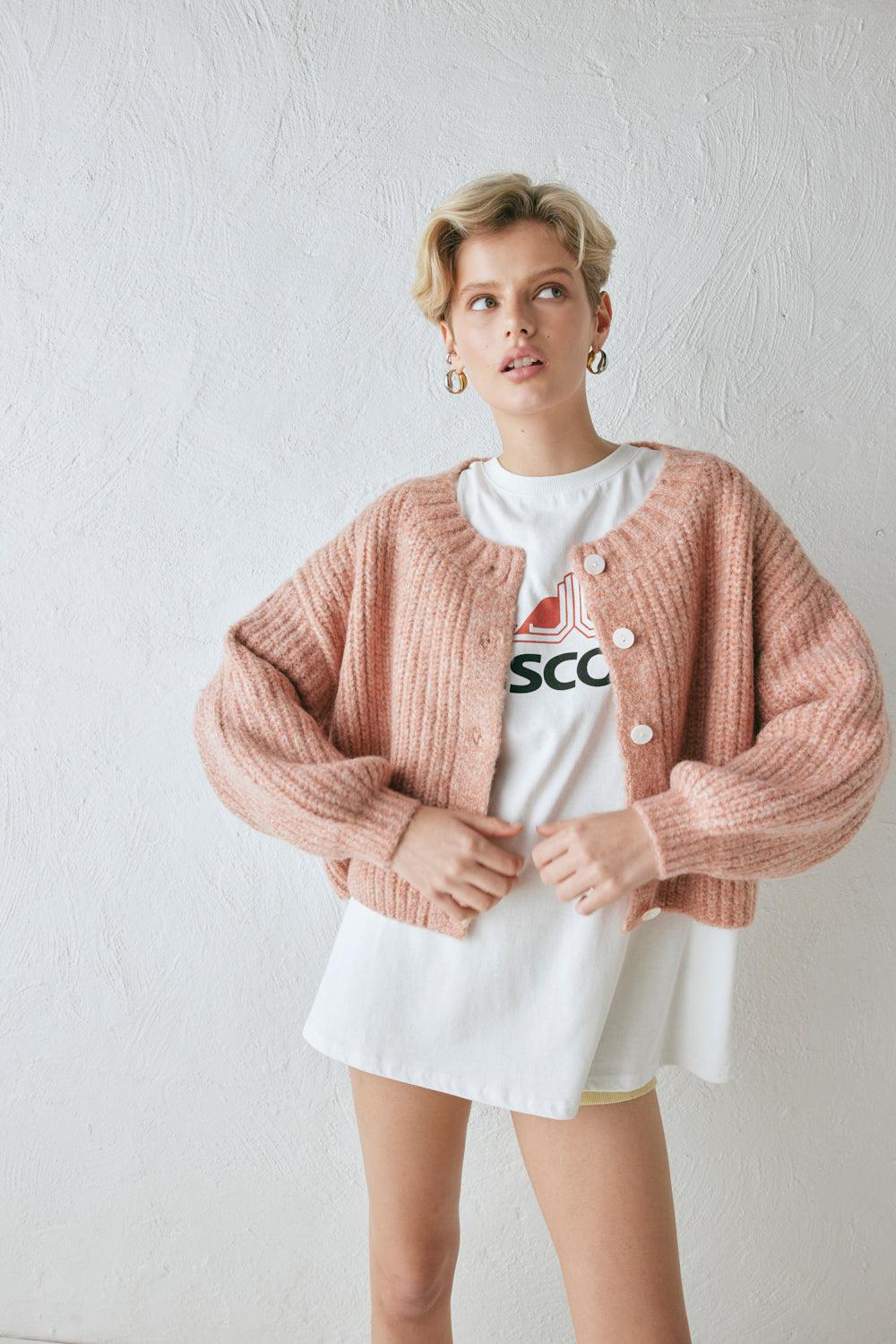 Elsie Knit Cardigan Rose Marle Product Image