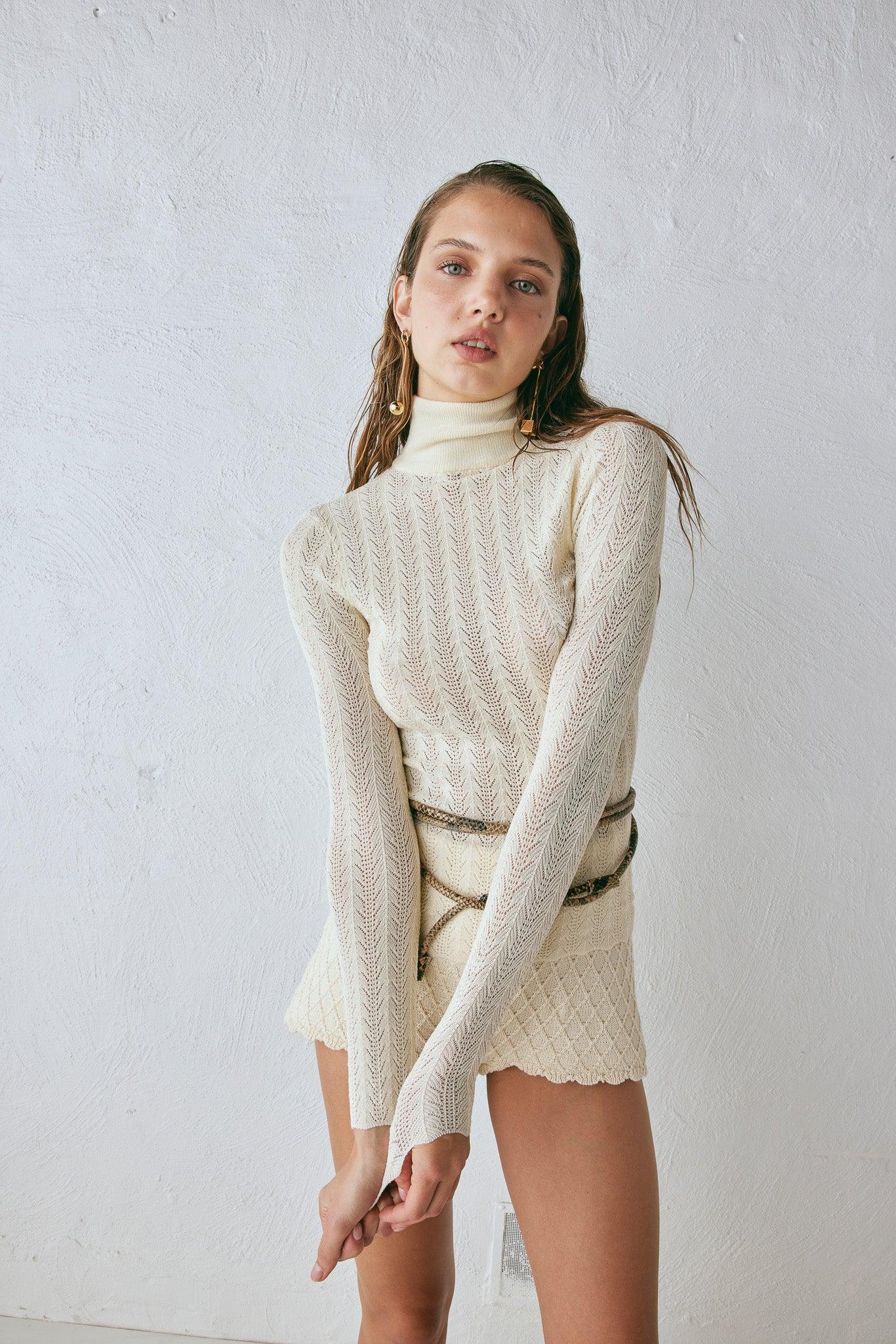 Harriet Knit Skivvy Cream Product Image