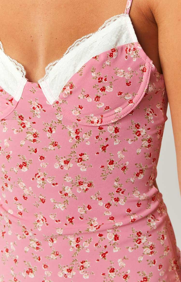 Kinsley Pink Floral Midi Dress Baby Product Image