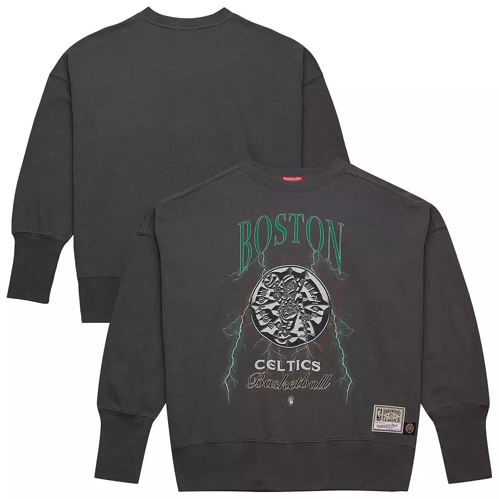 Women's Mitchell & Ness Charcoal Boston Celtics Hardwood Classics Lightweight Pullover Sweatshirt,  Product Image