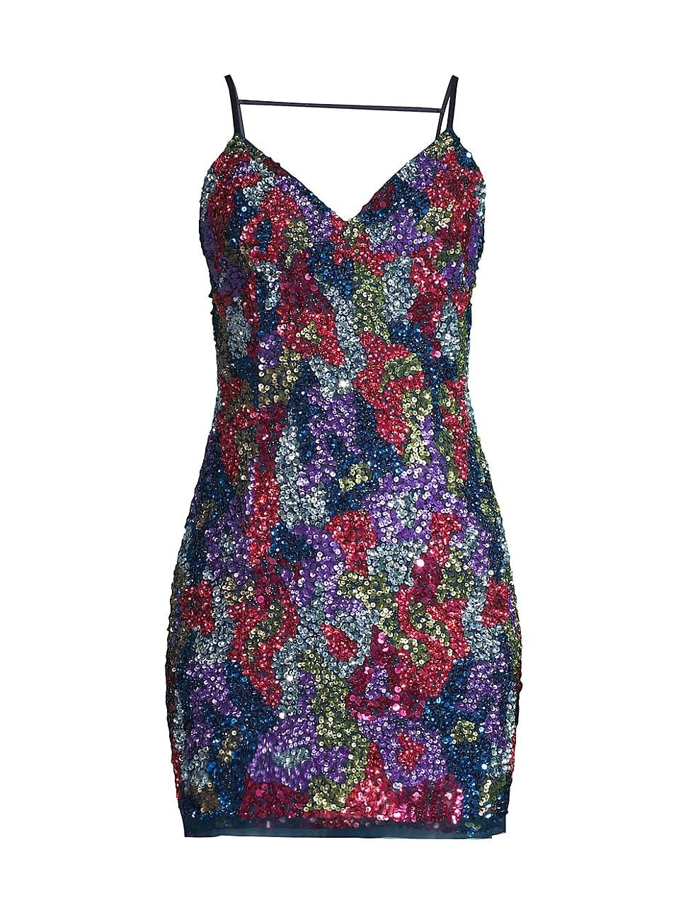 Womens Fully Beaded Mini Dress - Product Image