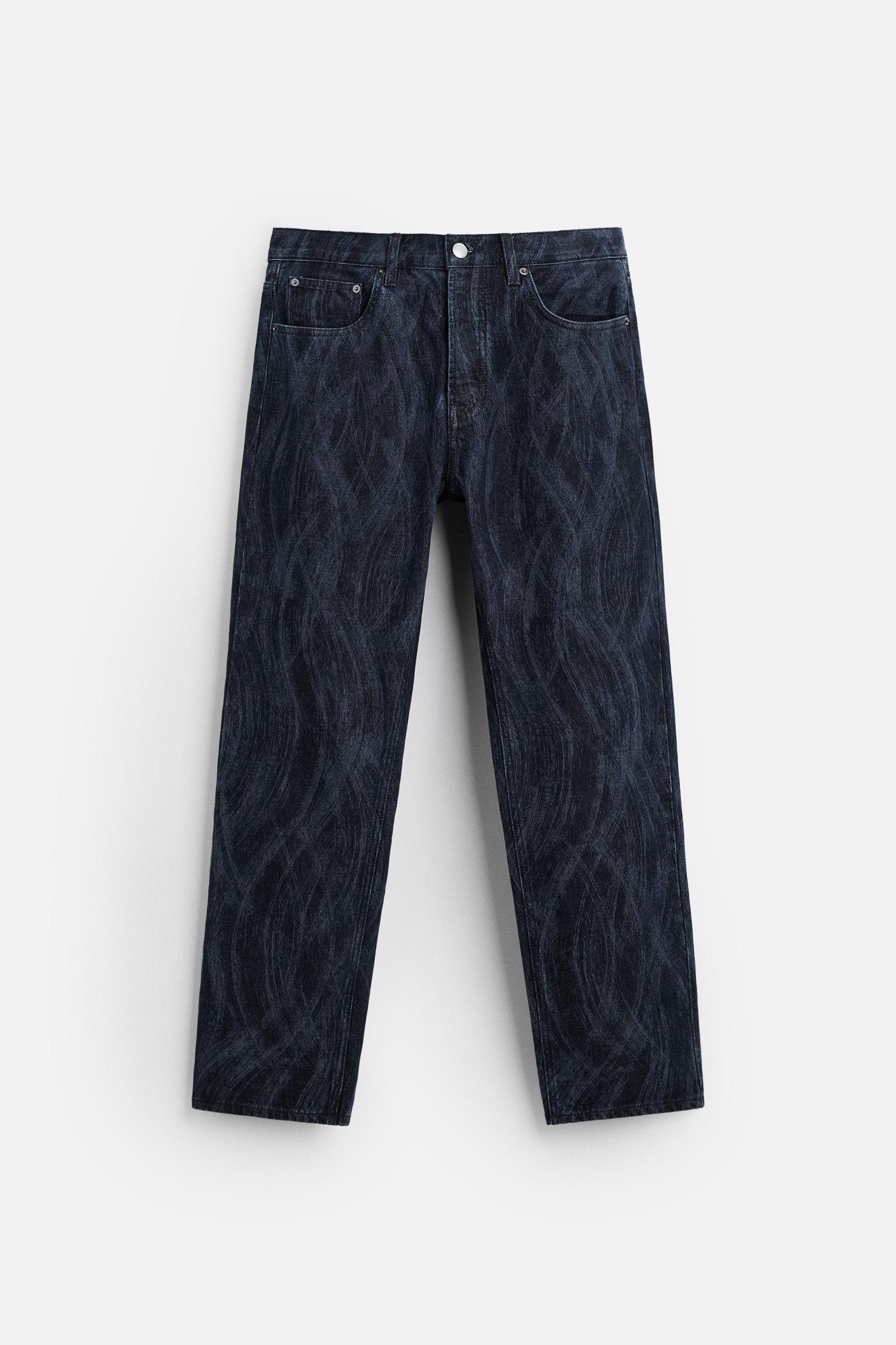 PRINTED STRAIGHT FIT JEANS Product Image