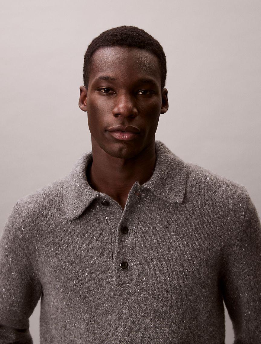 Nep Yarn Polo Sweater Product Image
