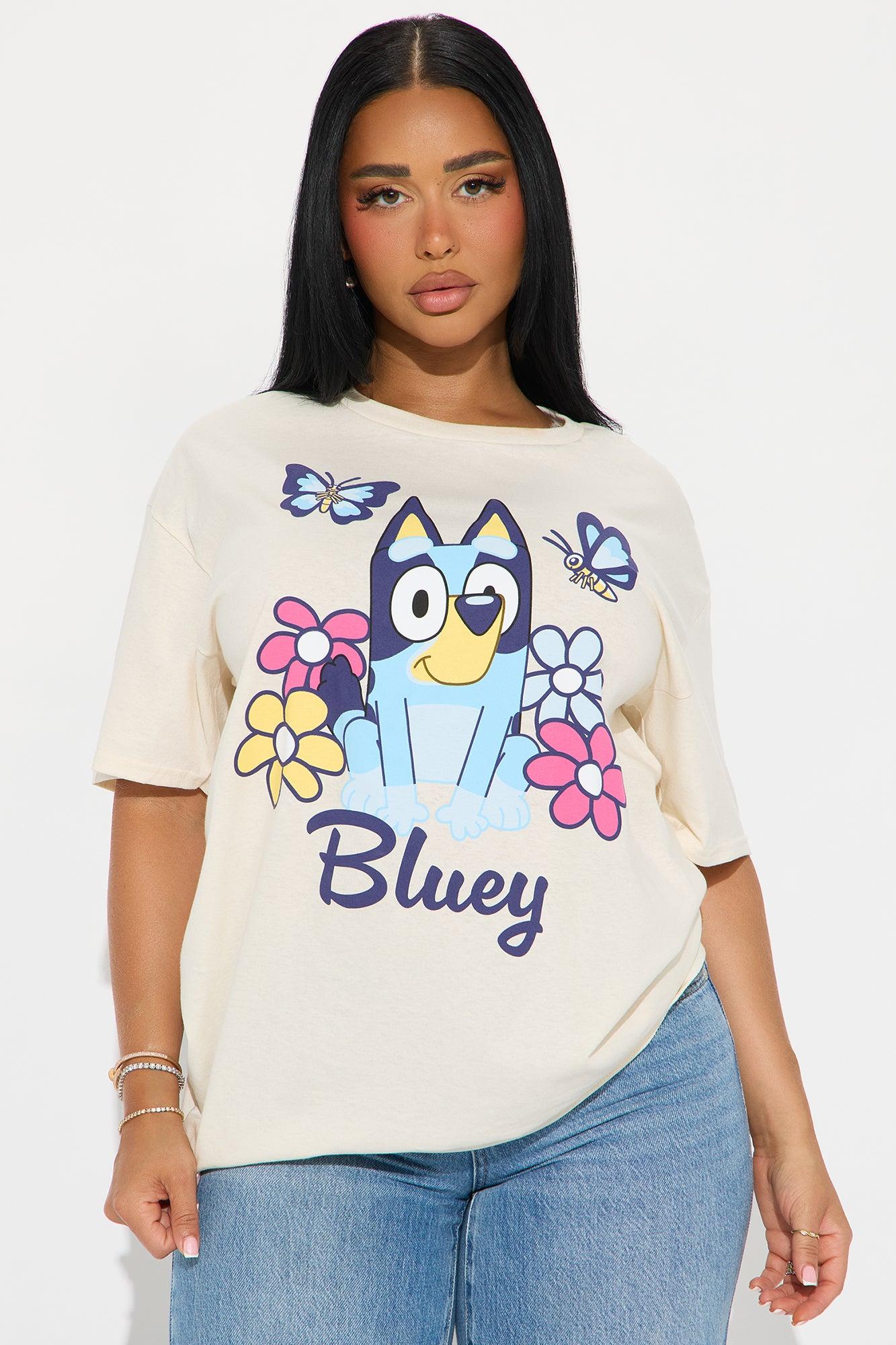 Bluey Butterflies Oversized Tee - Cream Product Image