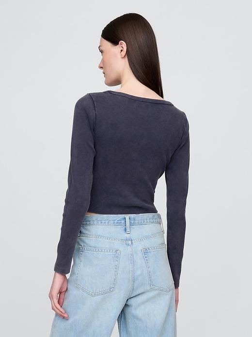 Heavyweight Rib Boatneck Crop T-Shirt Product Image