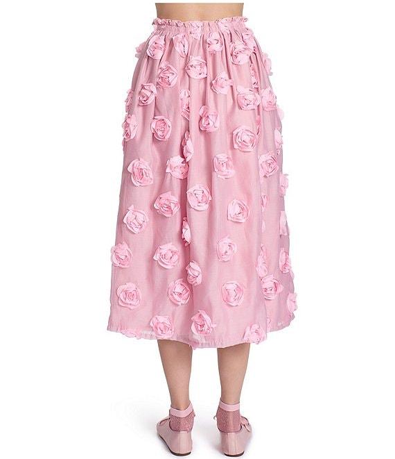 COREY LYNN CALTER Patsy Woven 3D Flower Full Midi Skirt Product Image