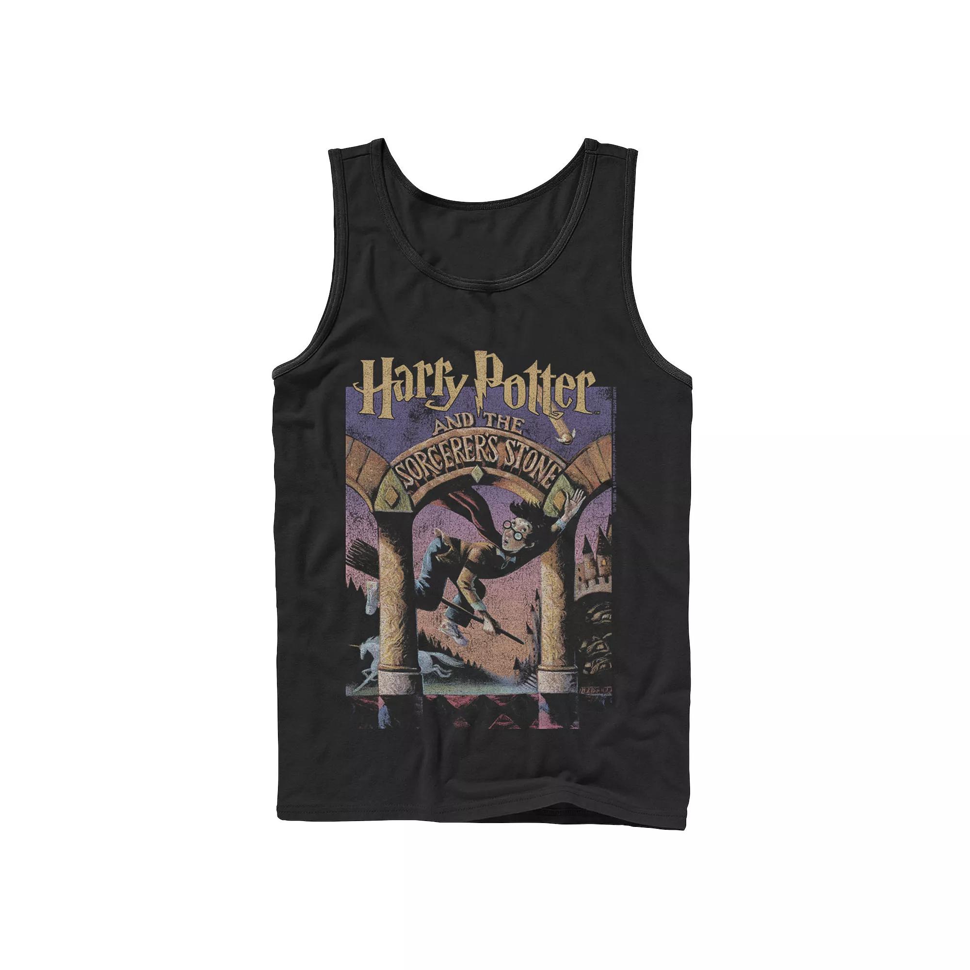 Men's Harry Potter The Sorcerer's Stone Book Cover Tank Top,  Product Image