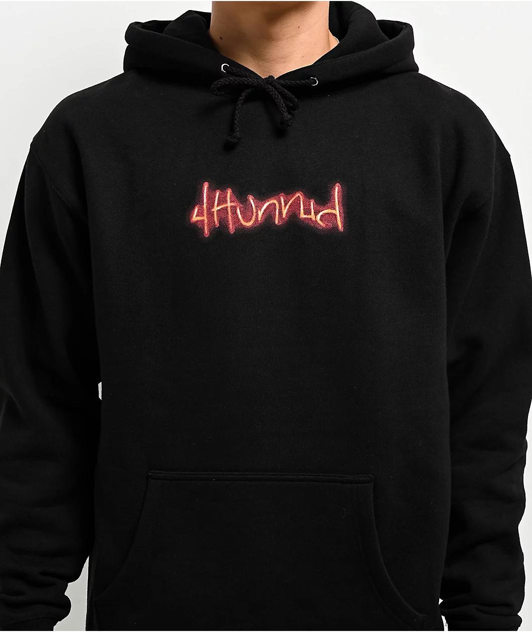 4Hunnid Four Of A Kind Black Hoodie Product Image